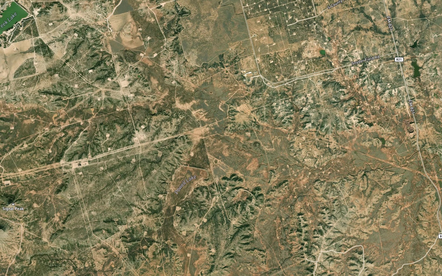 Satellite map of the Powell Creek