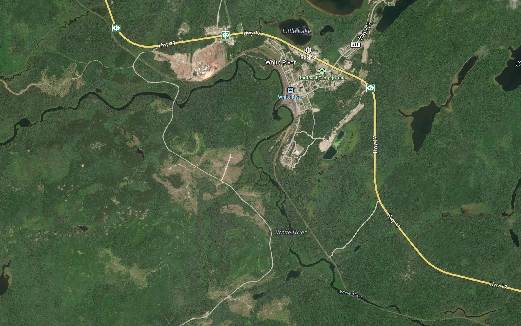 Satellite map of the Whitehead's Creek