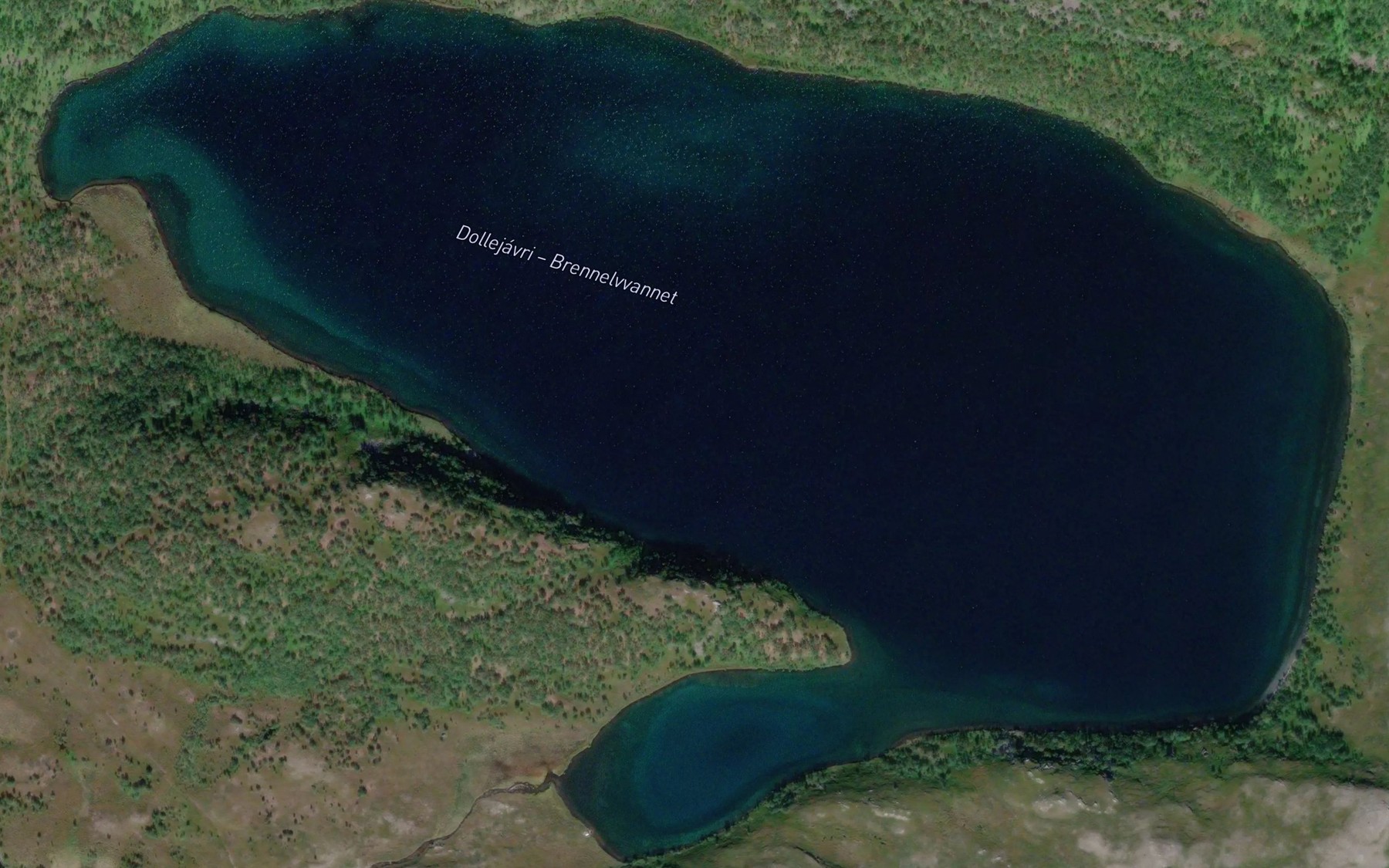 Satellite map of the Brennelvvannet