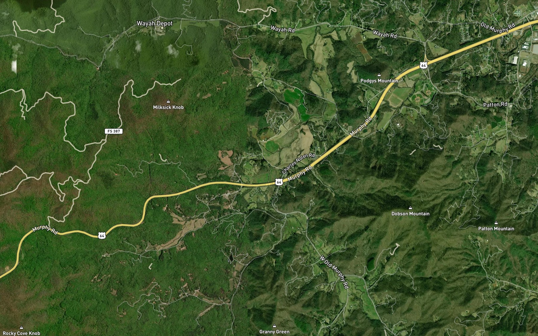 Satellite map of the Muskrat Creek
