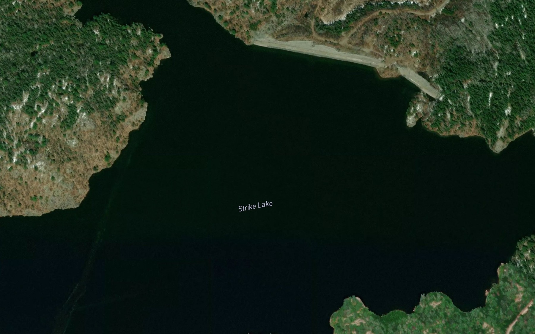 Satellite map of the Strike Lake