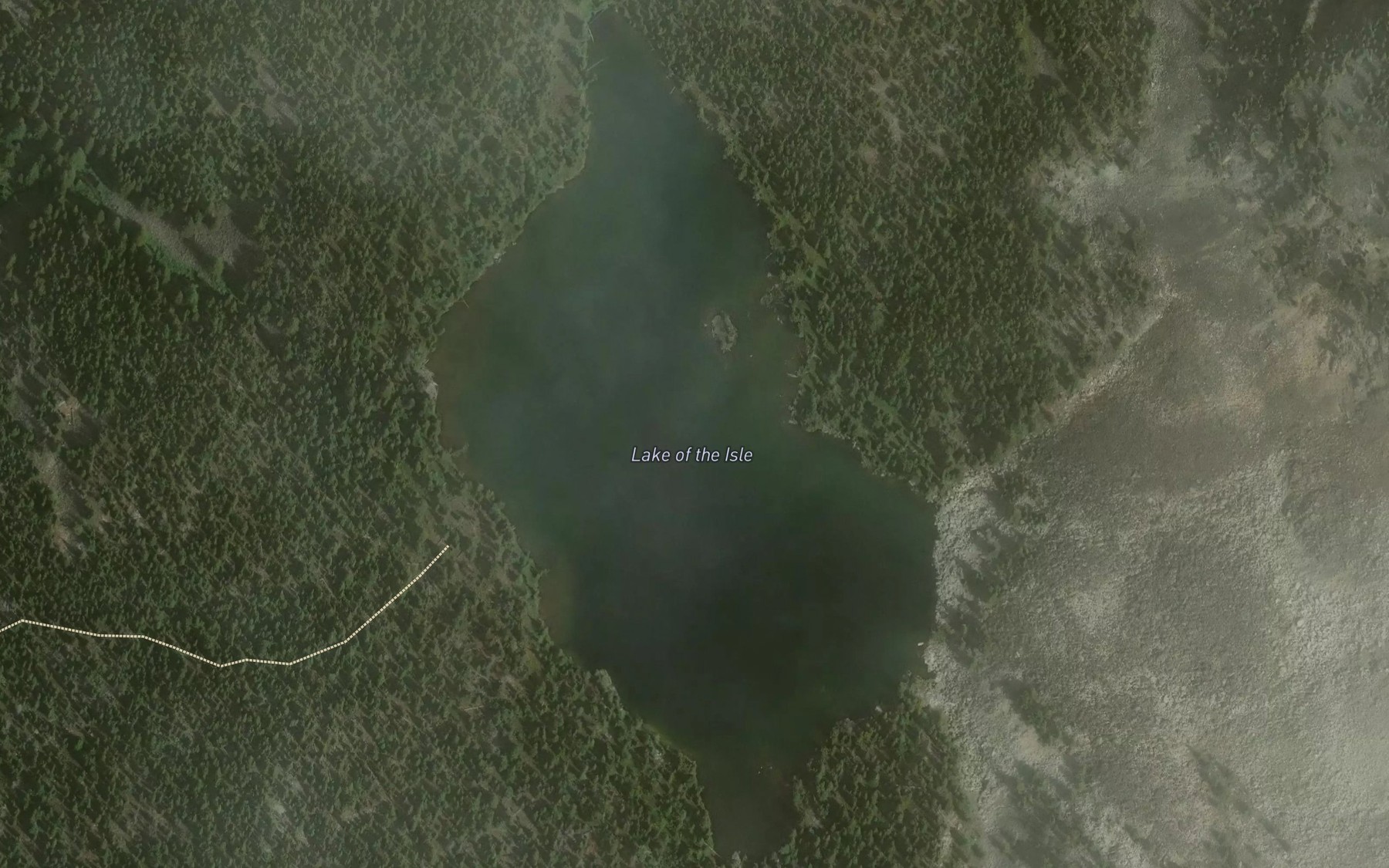 Satellite map of the Lake of the Isle