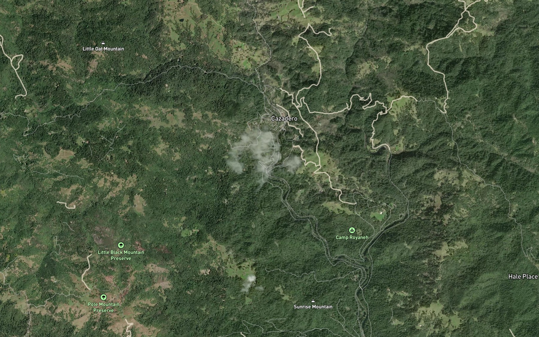 Satellite map of the Saint Elmo Creek