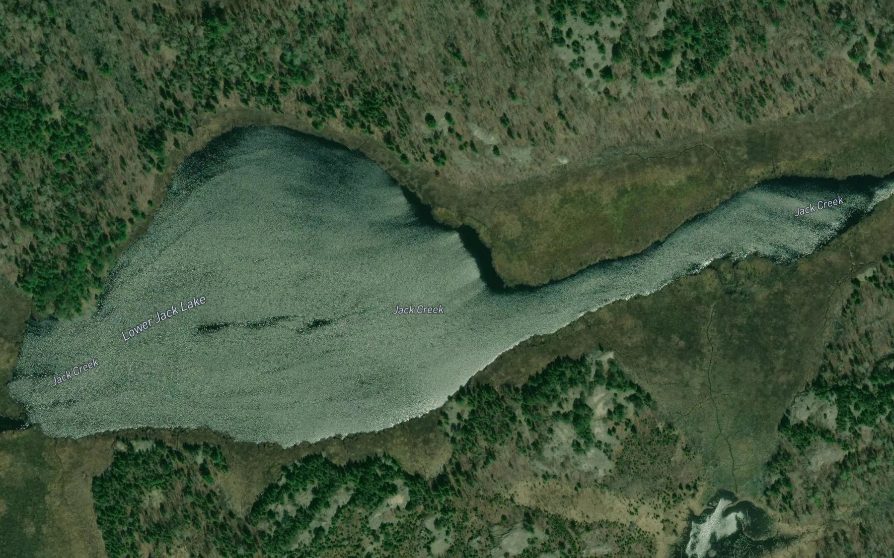 Satellite map of the Lower Jack Lake