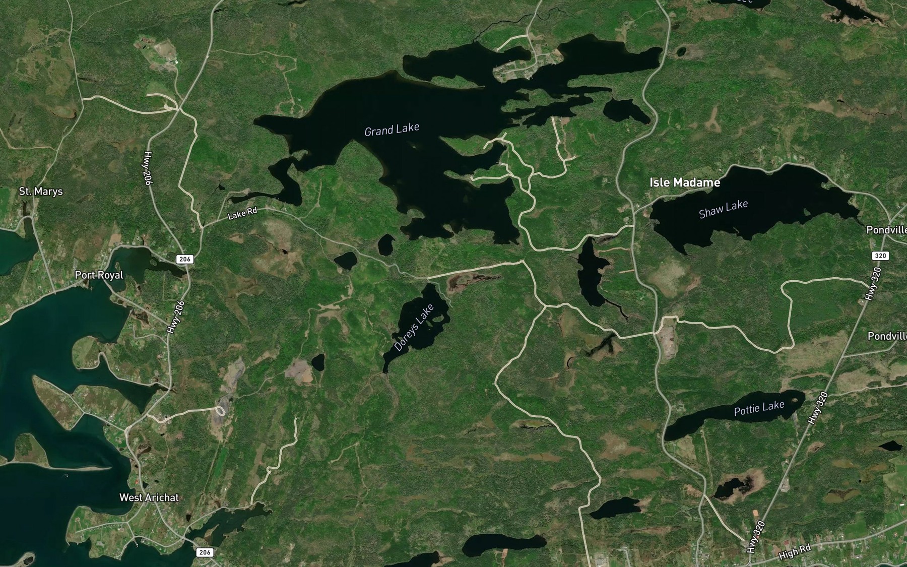 Satellite map of the Lac a Jean