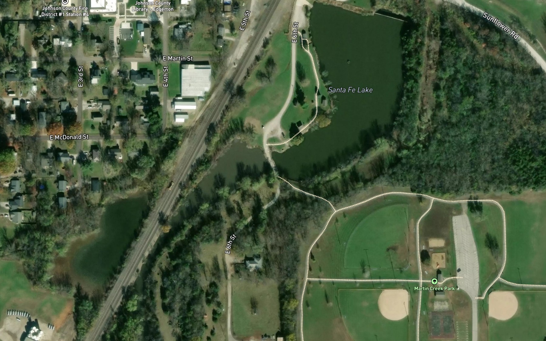 Satellite map of the Edgerton City Lake