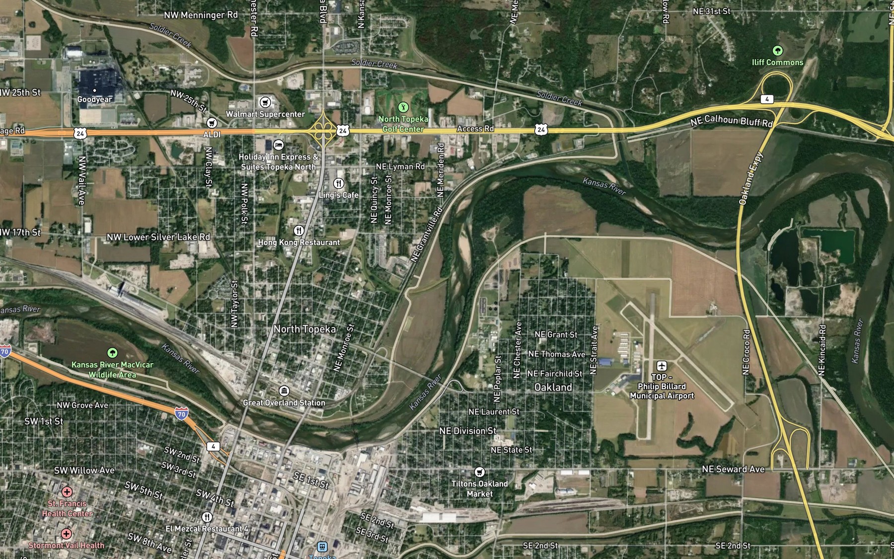Satellite map of the Soldier Creek