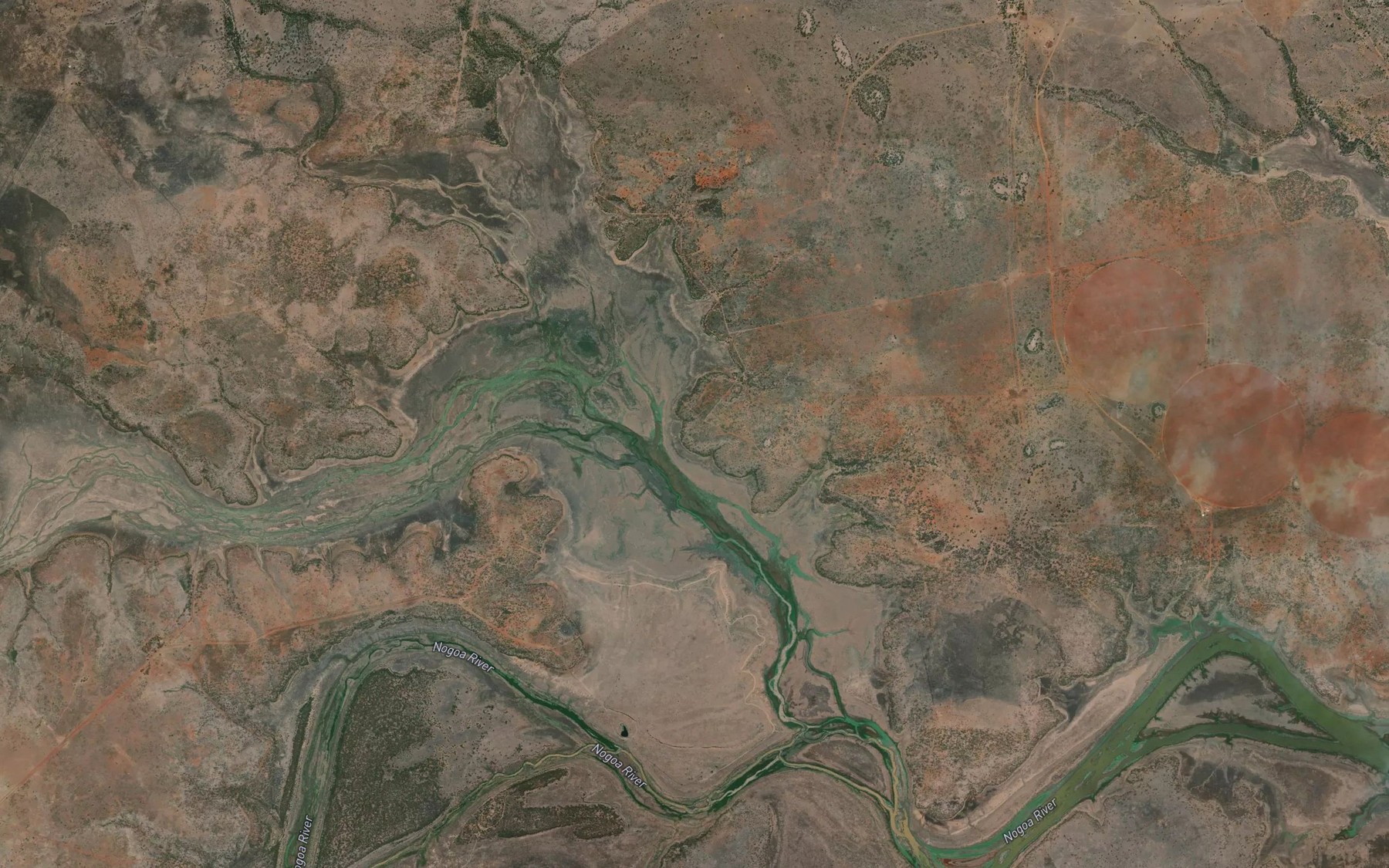 Satellite map of the Anakie Creek