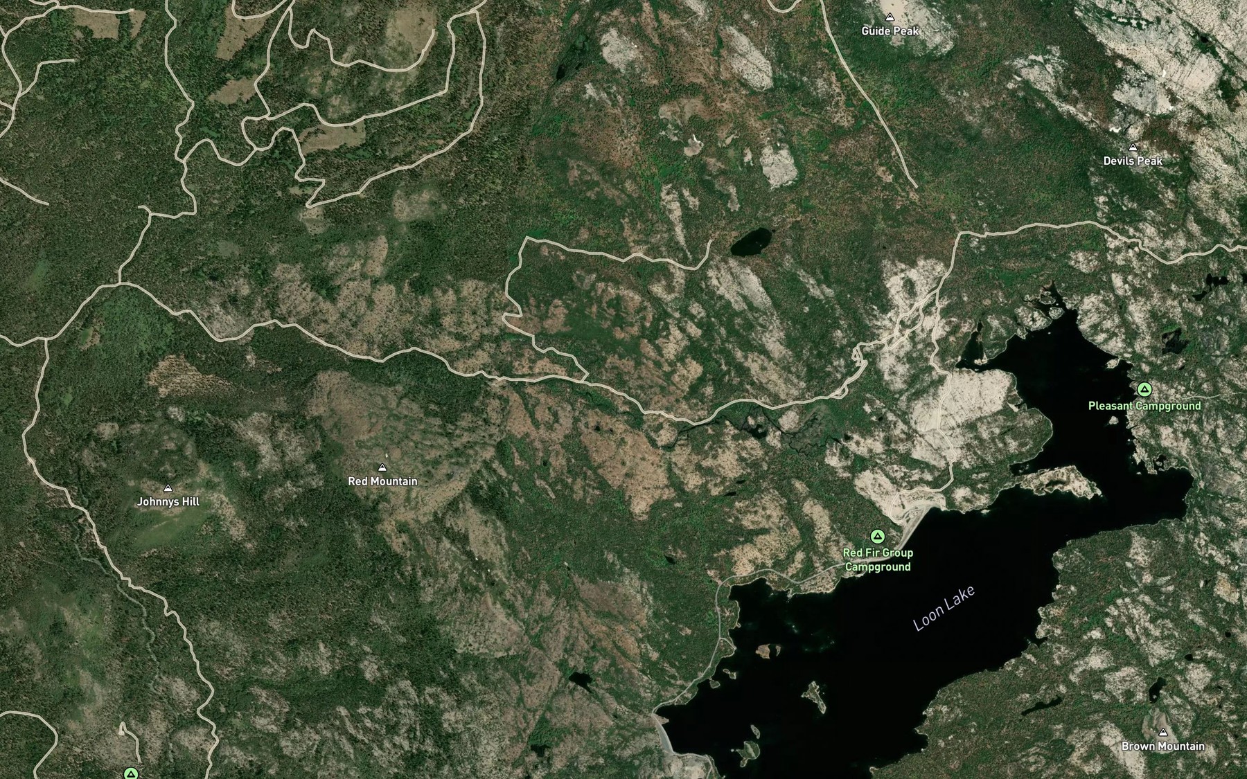Satellite map of the Mineral Springs