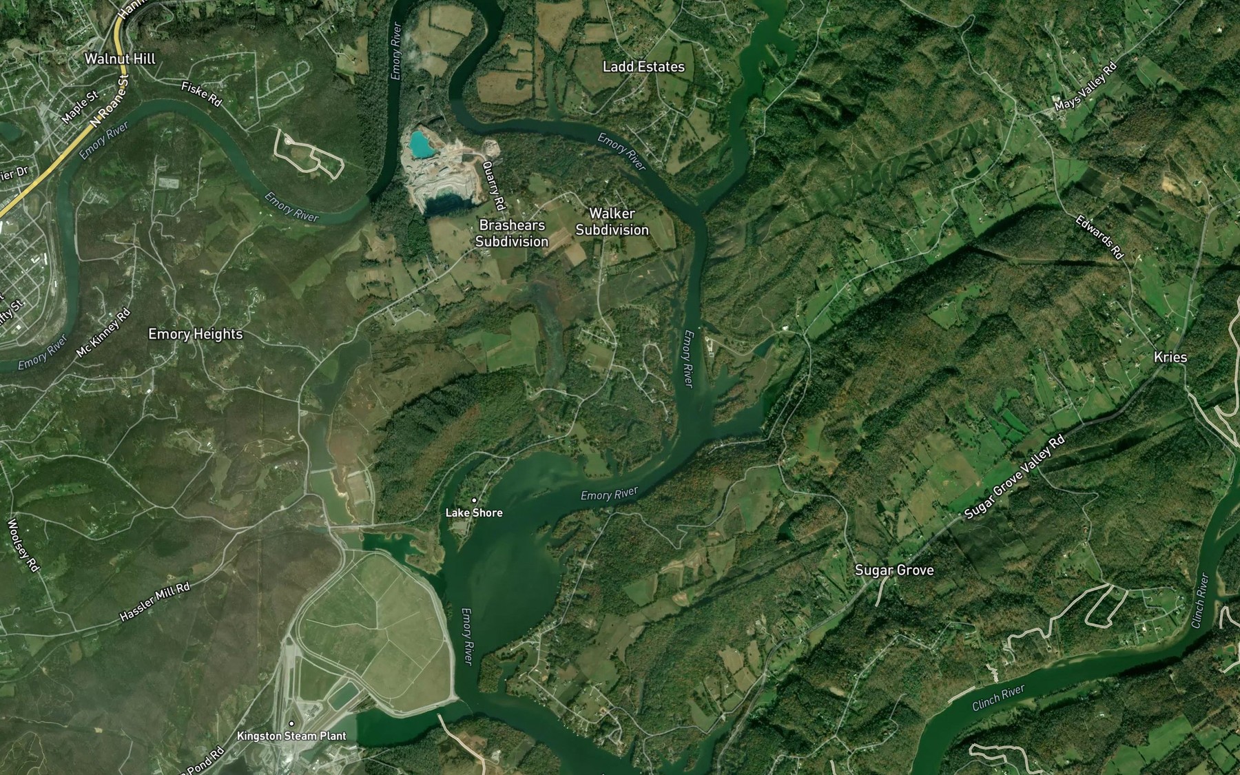 Satellite map of the Adkisson Spring