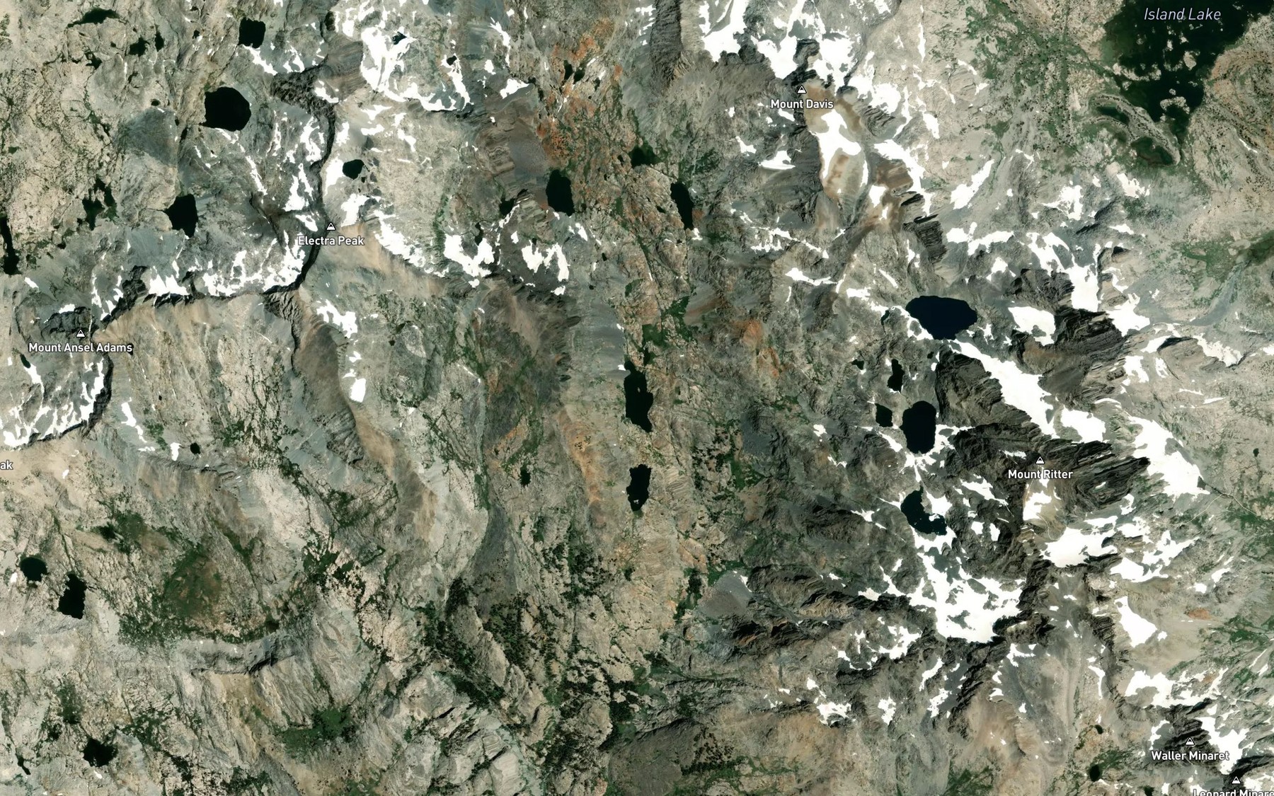 Satellite map of the Twin Island Lakes