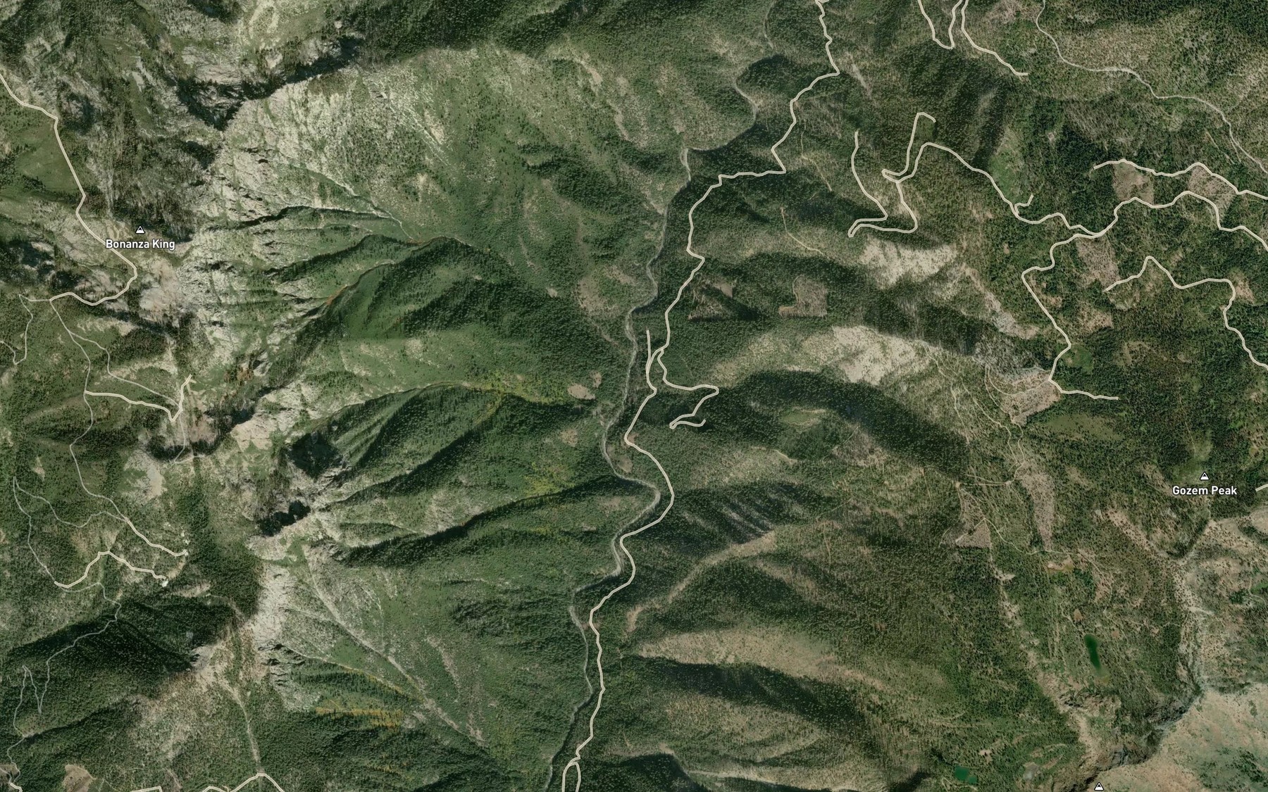 Satellite map of the Grouse Creek