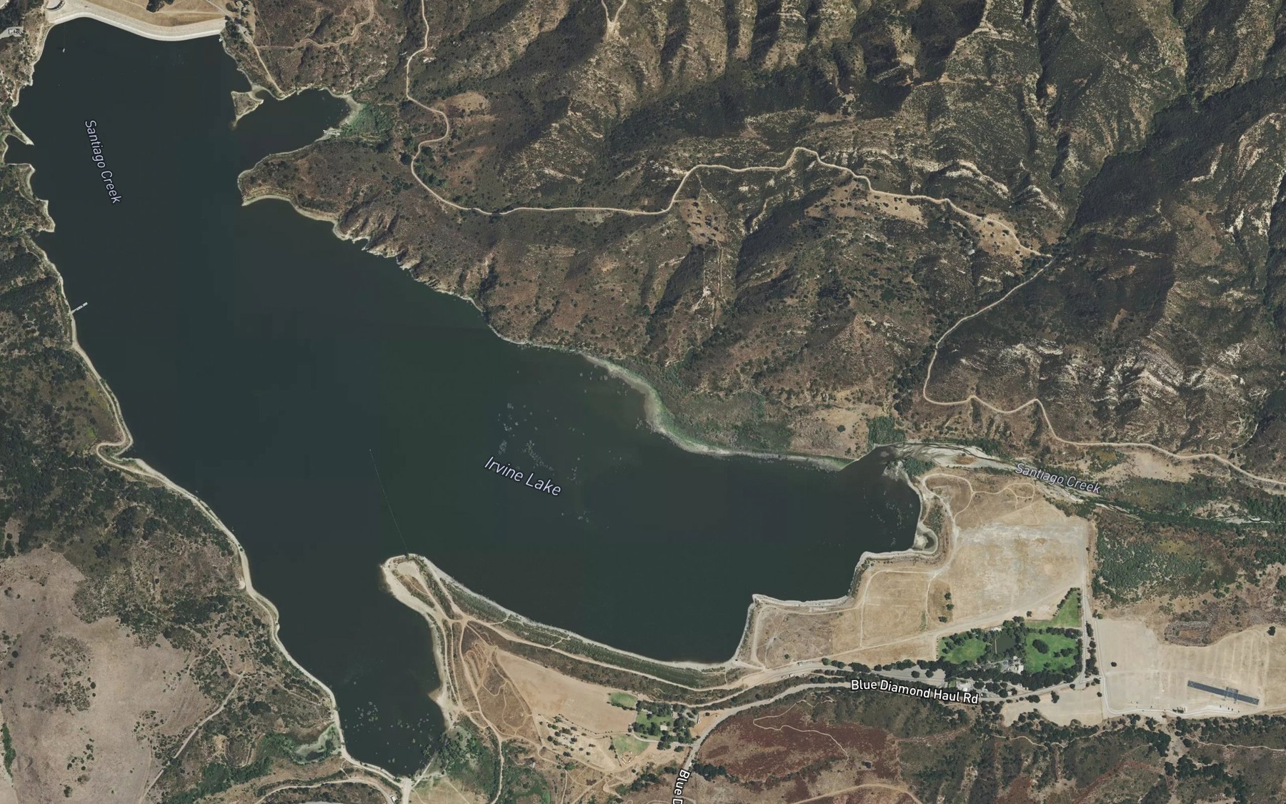 Satellite map of the Irvine Lake
