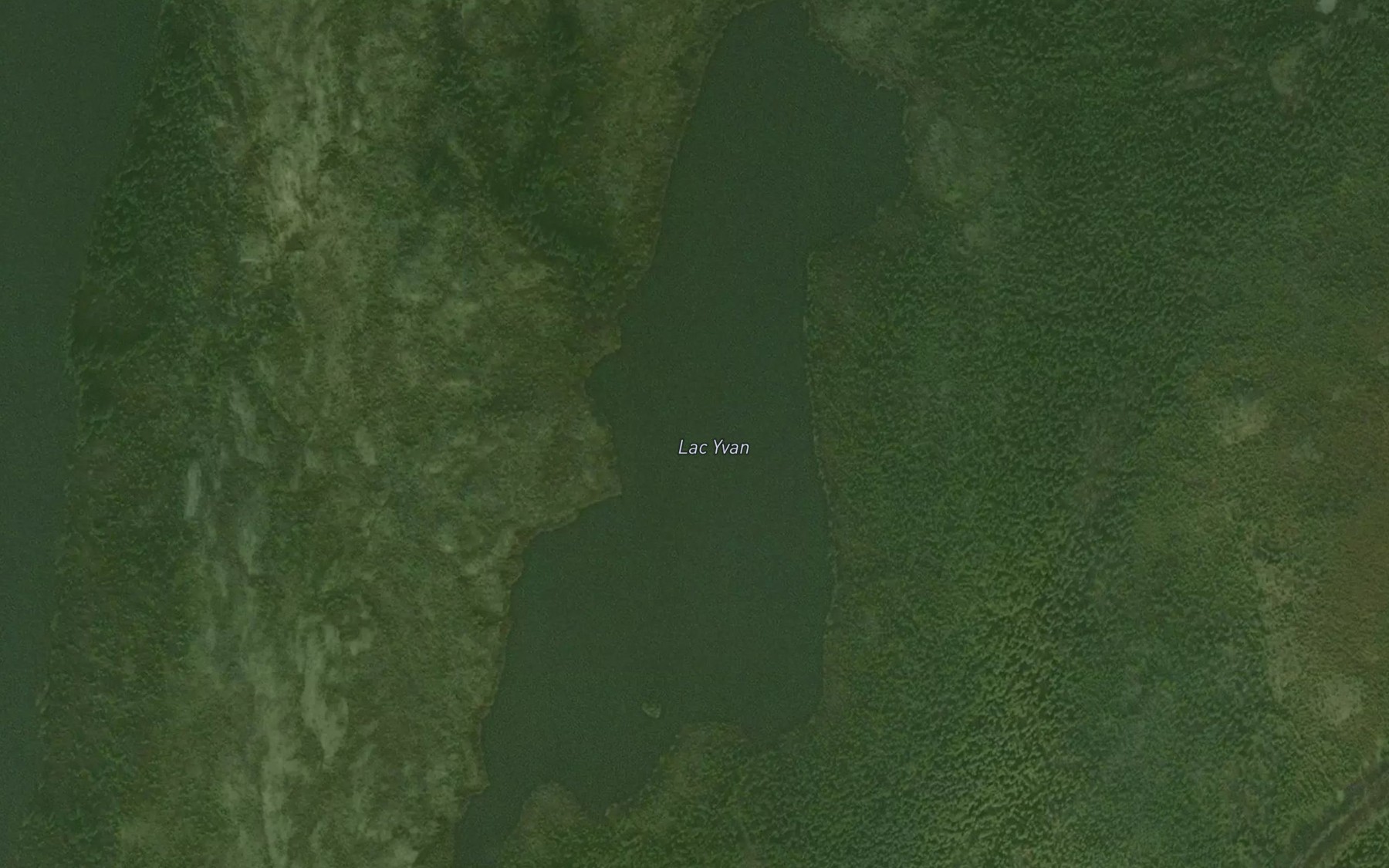 Satellite map of the Lac Yvan