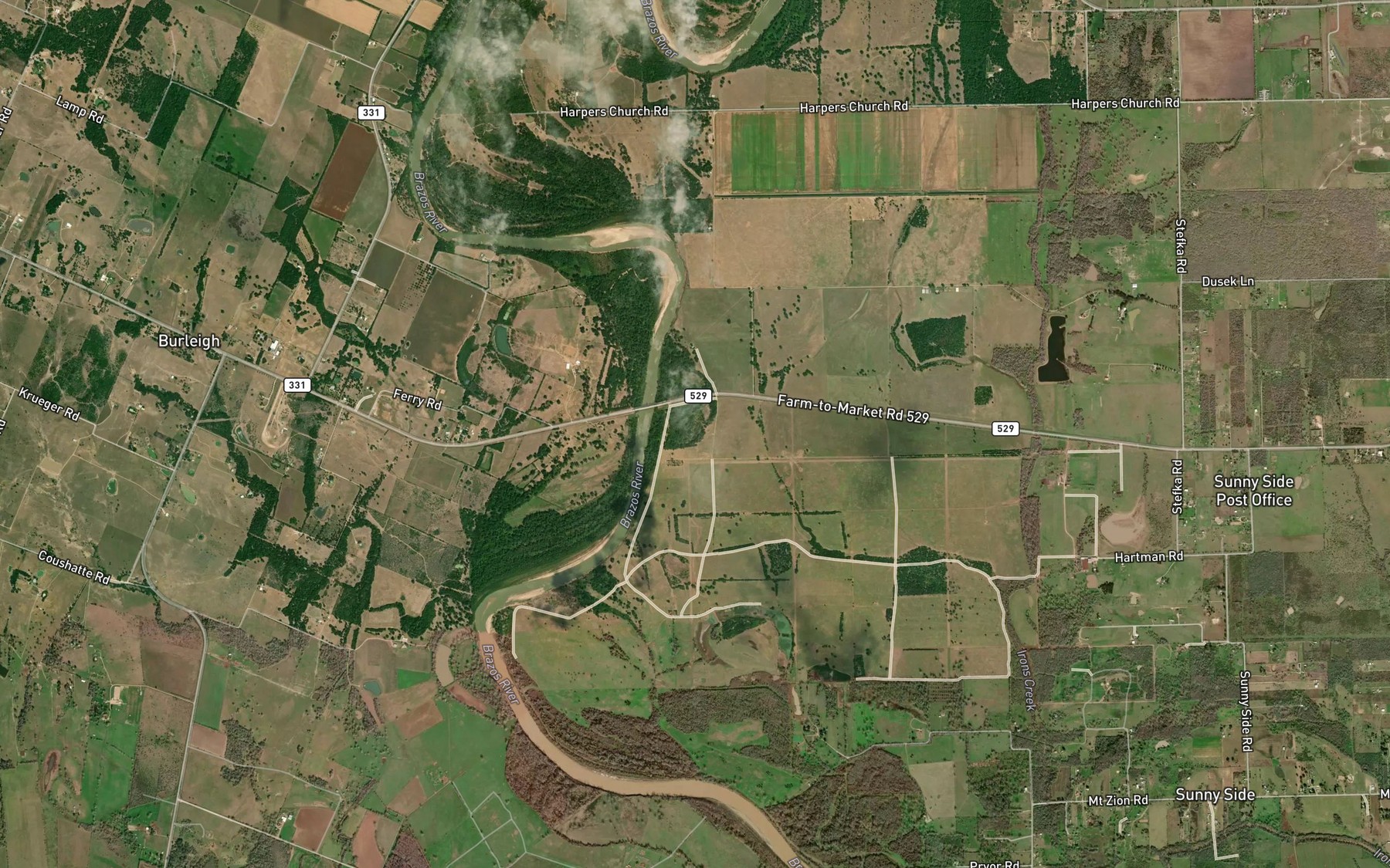 Satellite map of the Cunny Lake
