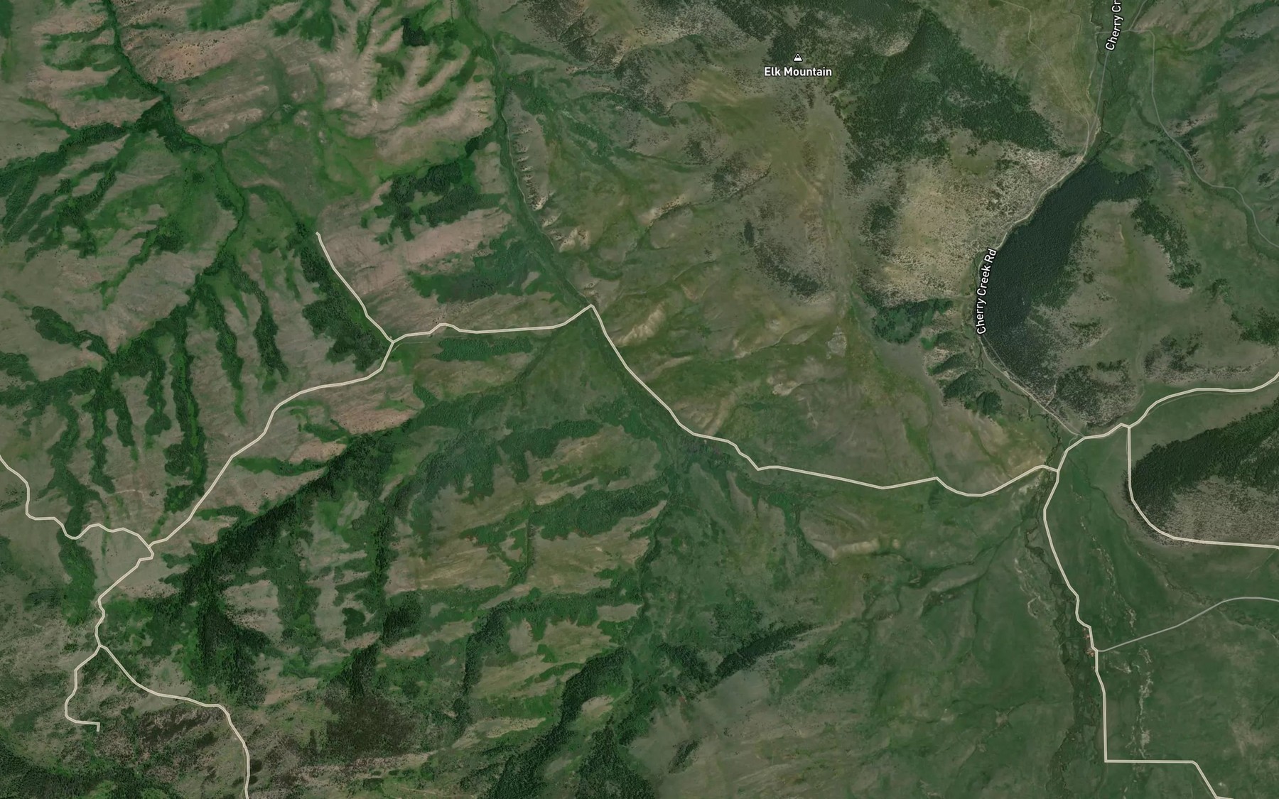 Satellite map of the Middle Fork Pole Creek