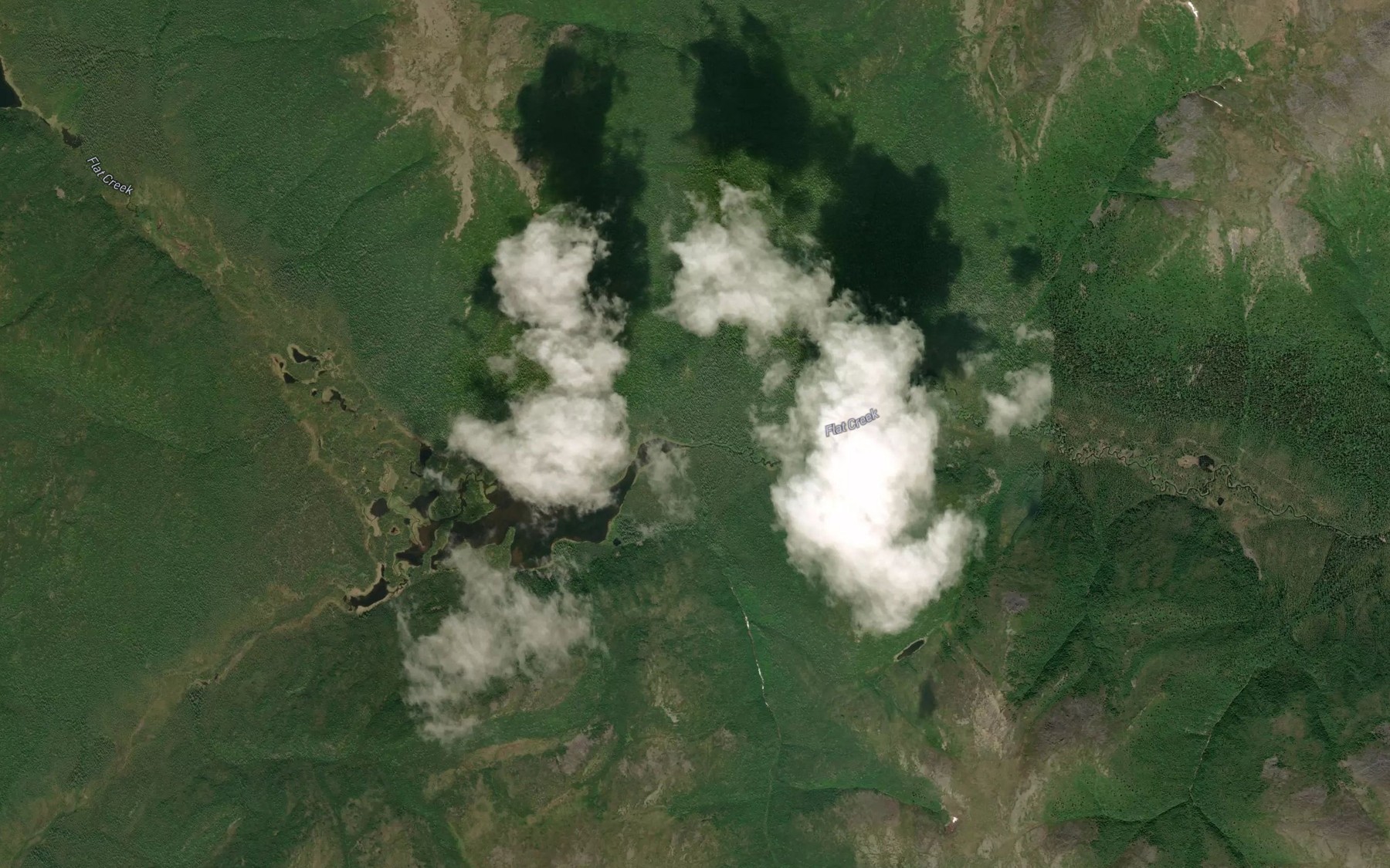 Satellite map of the Hidden Creek