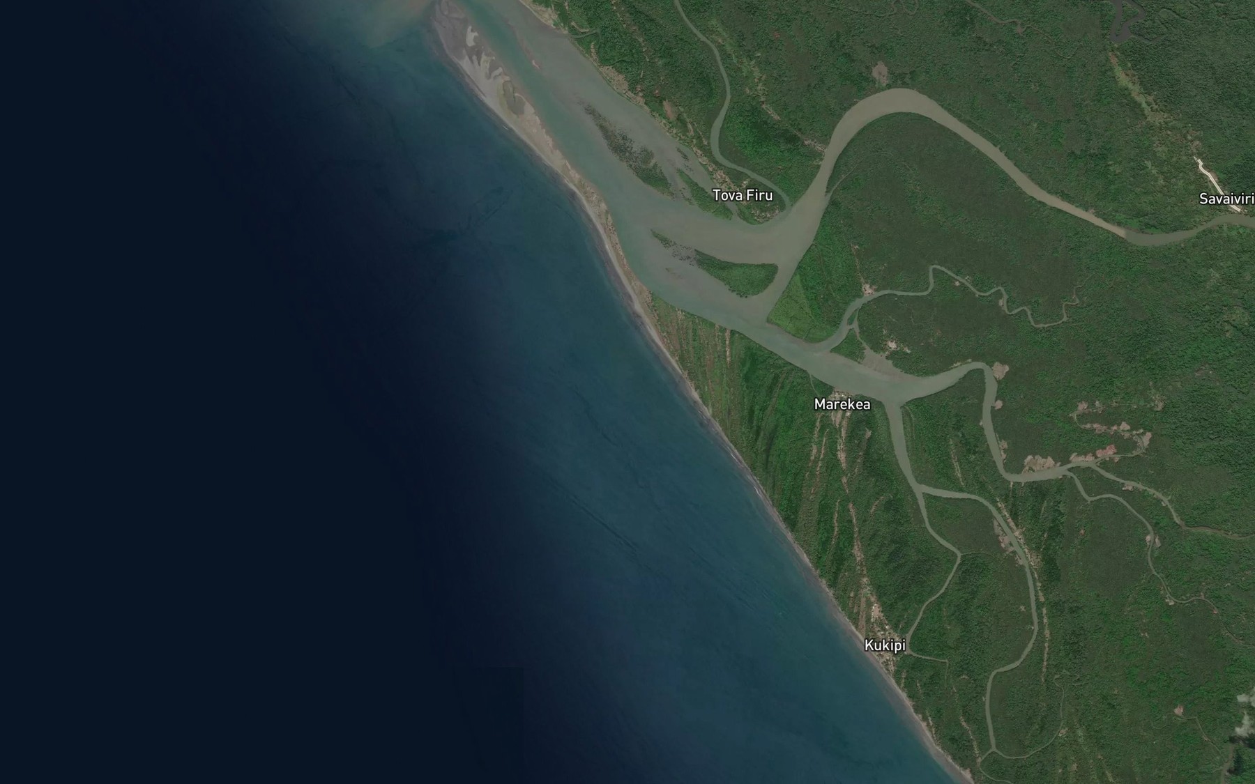 Satellite map of the Mapu River
