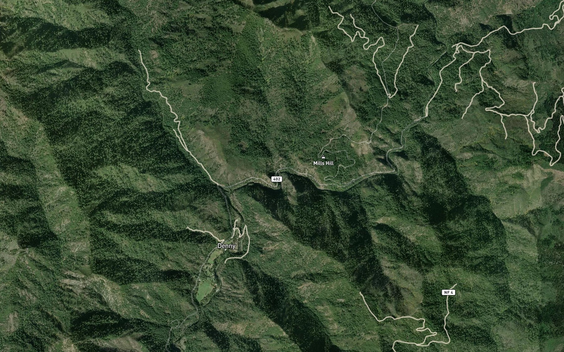 Satellite map of the Fall Creek