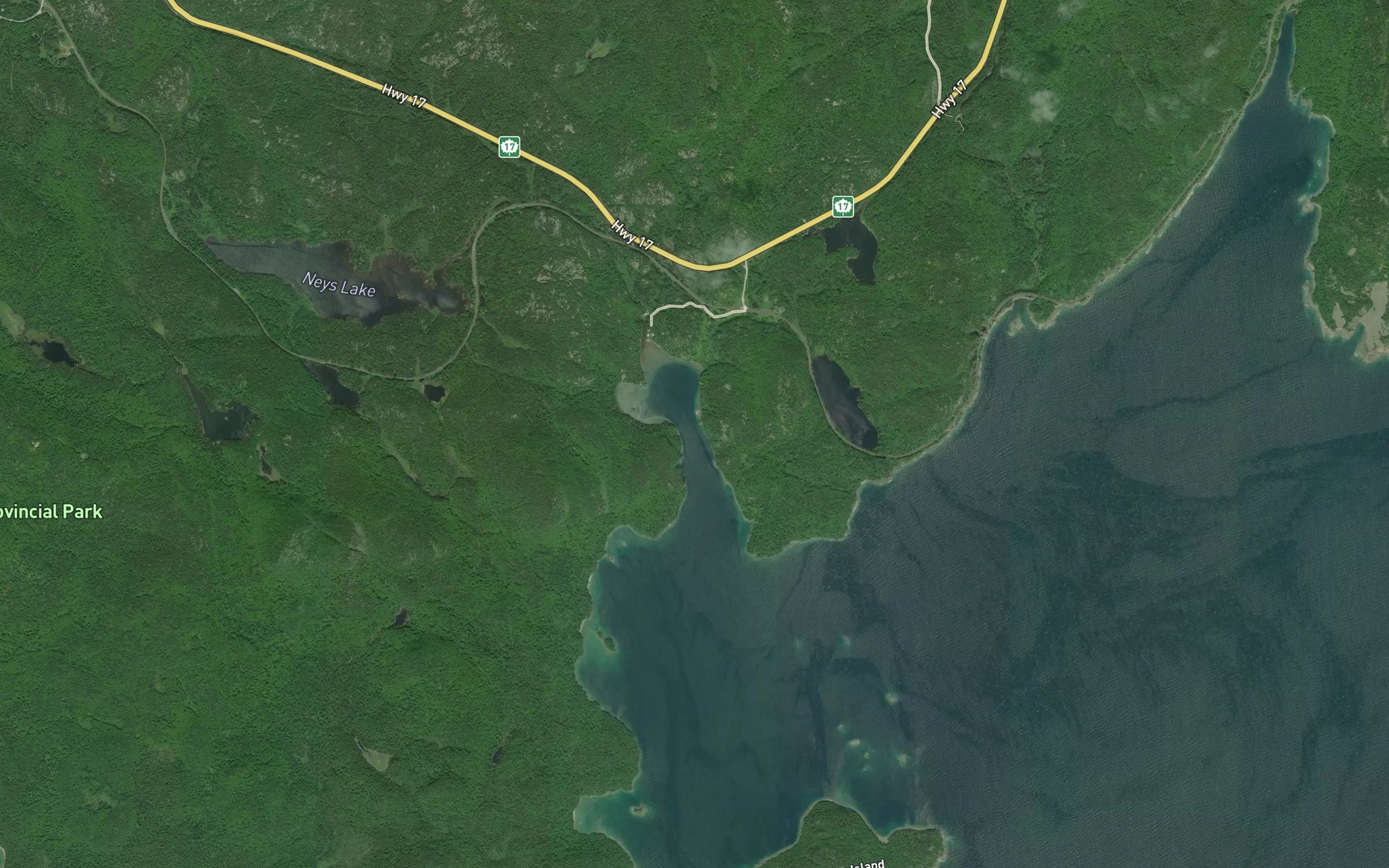 Satellite map of the Port Coldwell