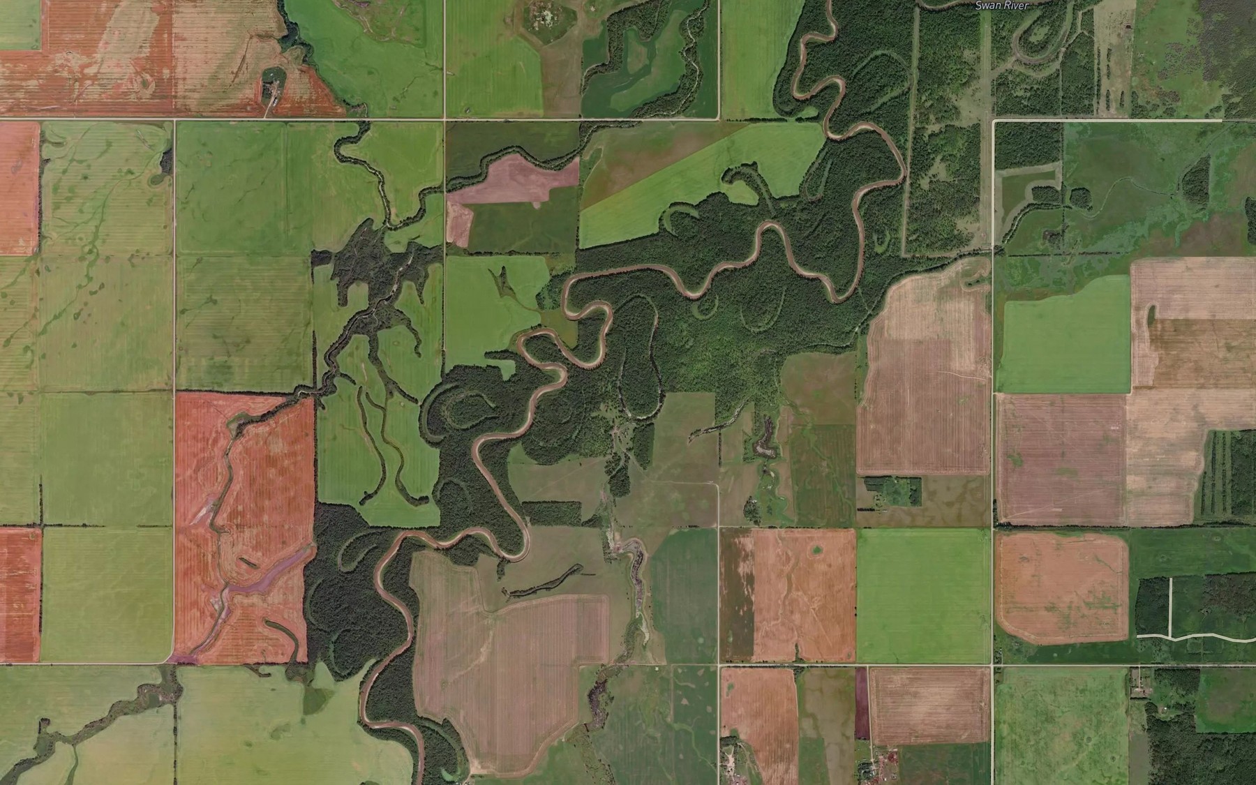 Satellite map of the Community Pasture Drain