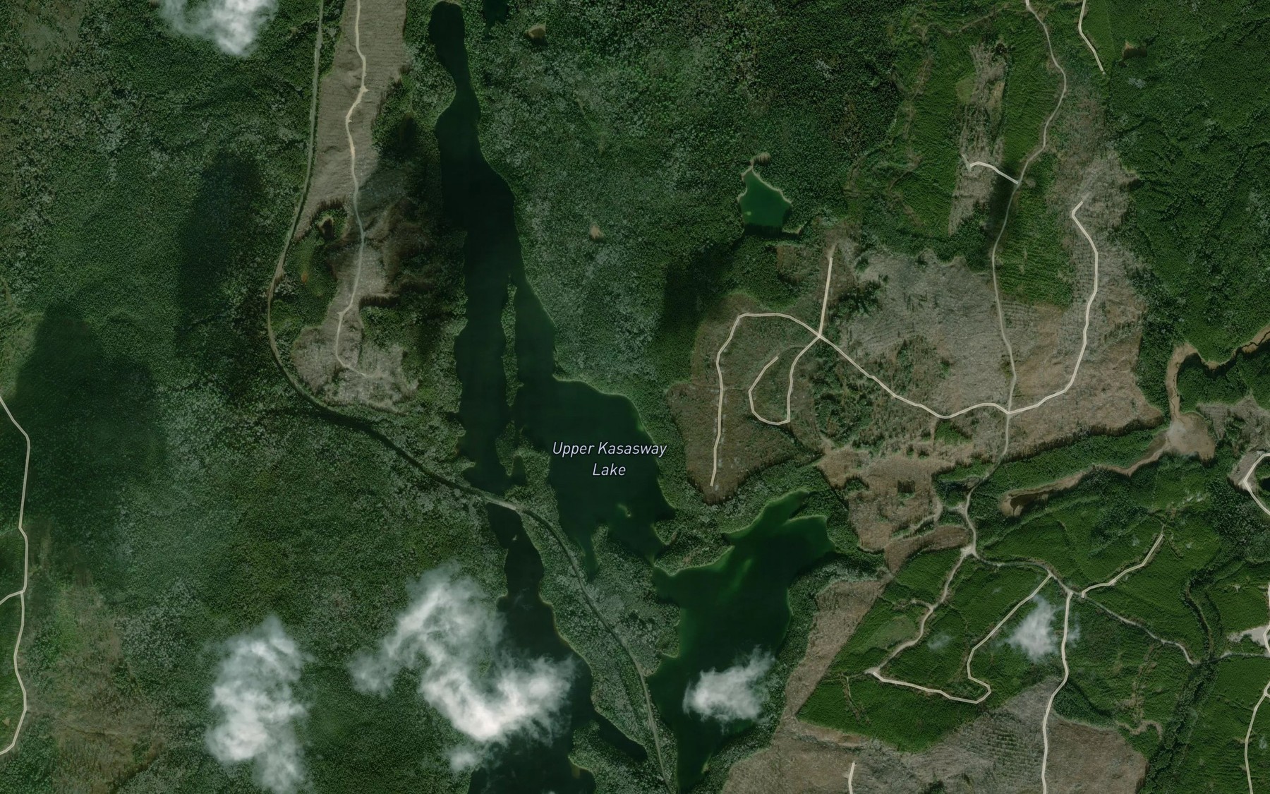 Satellite map of the Upper Kasasway Lake
