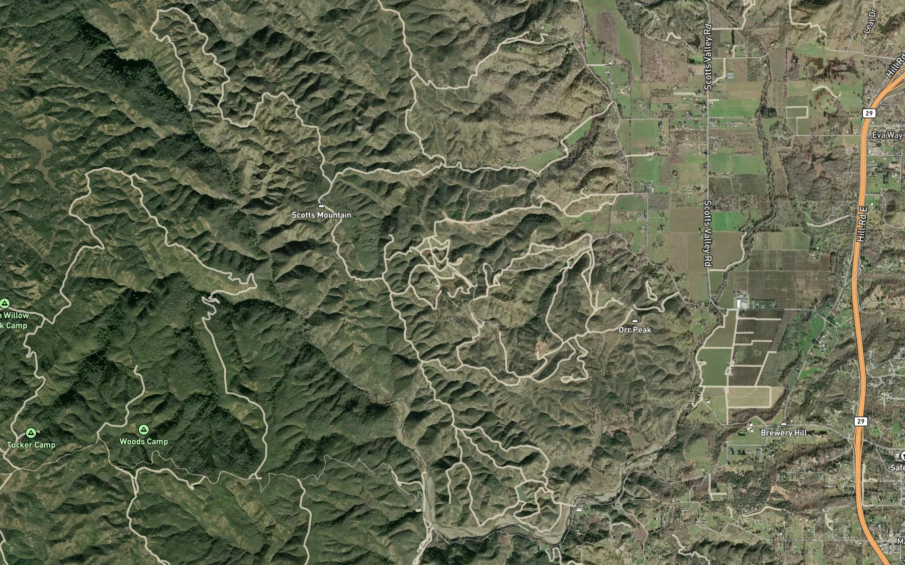 Satellite map of the Ora Lake