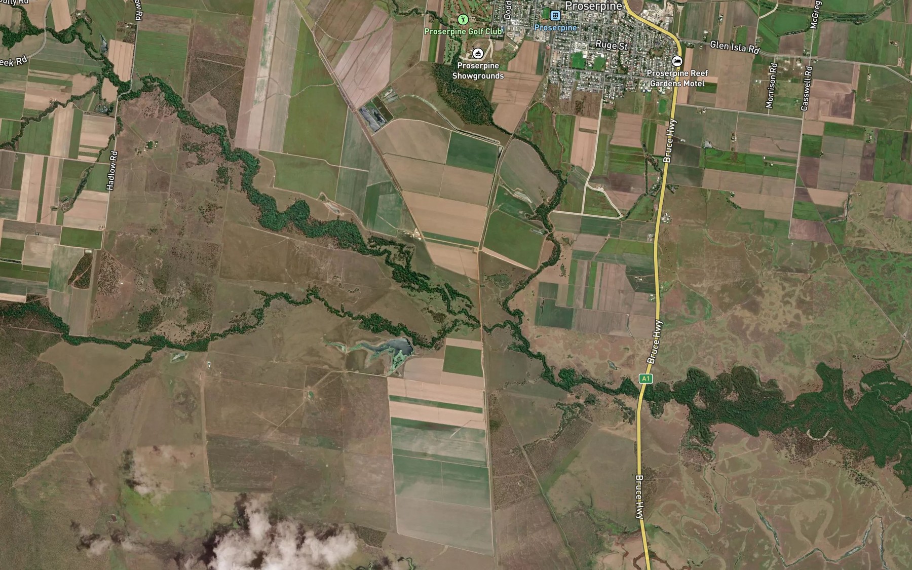 Satellite map of the Lagoon Creek