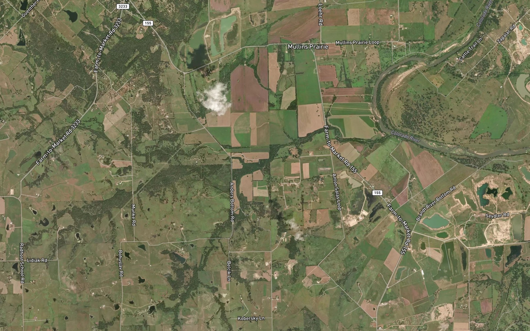 Satellite map of the White Creek