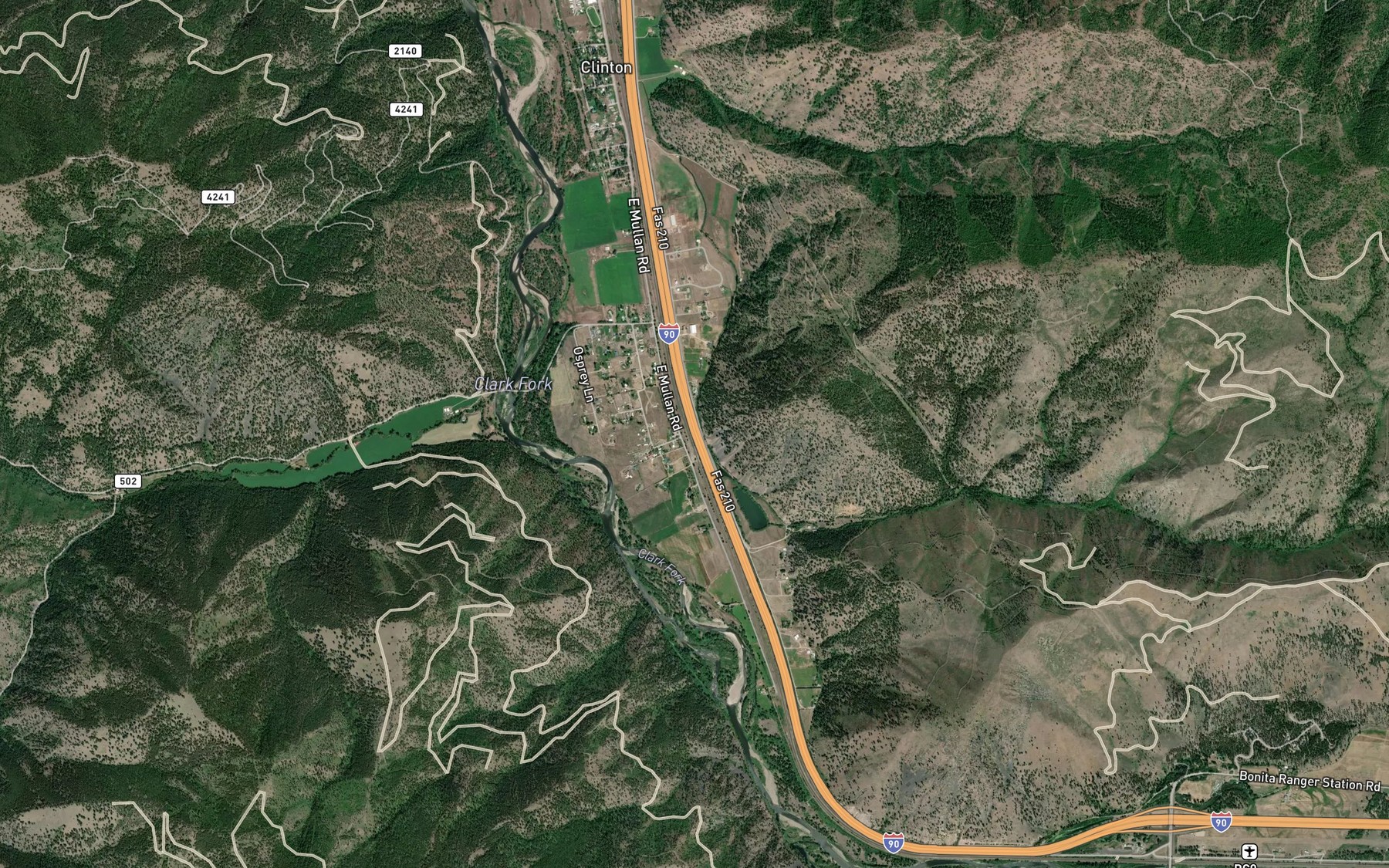 Satellite map of the Starvation Creek