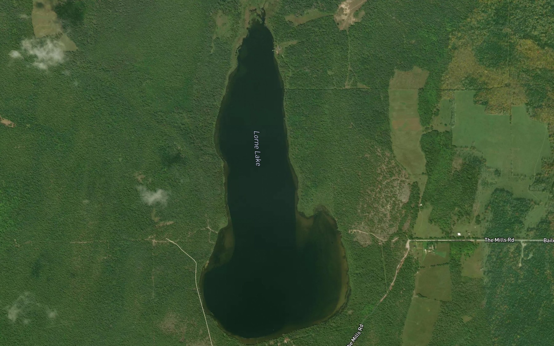 Satellite map of the Lorne Lake