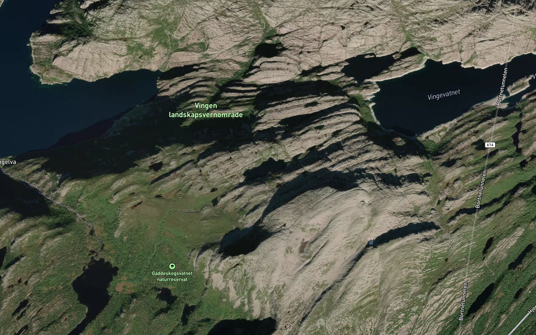 Satellite map of the Kvarvevatnet