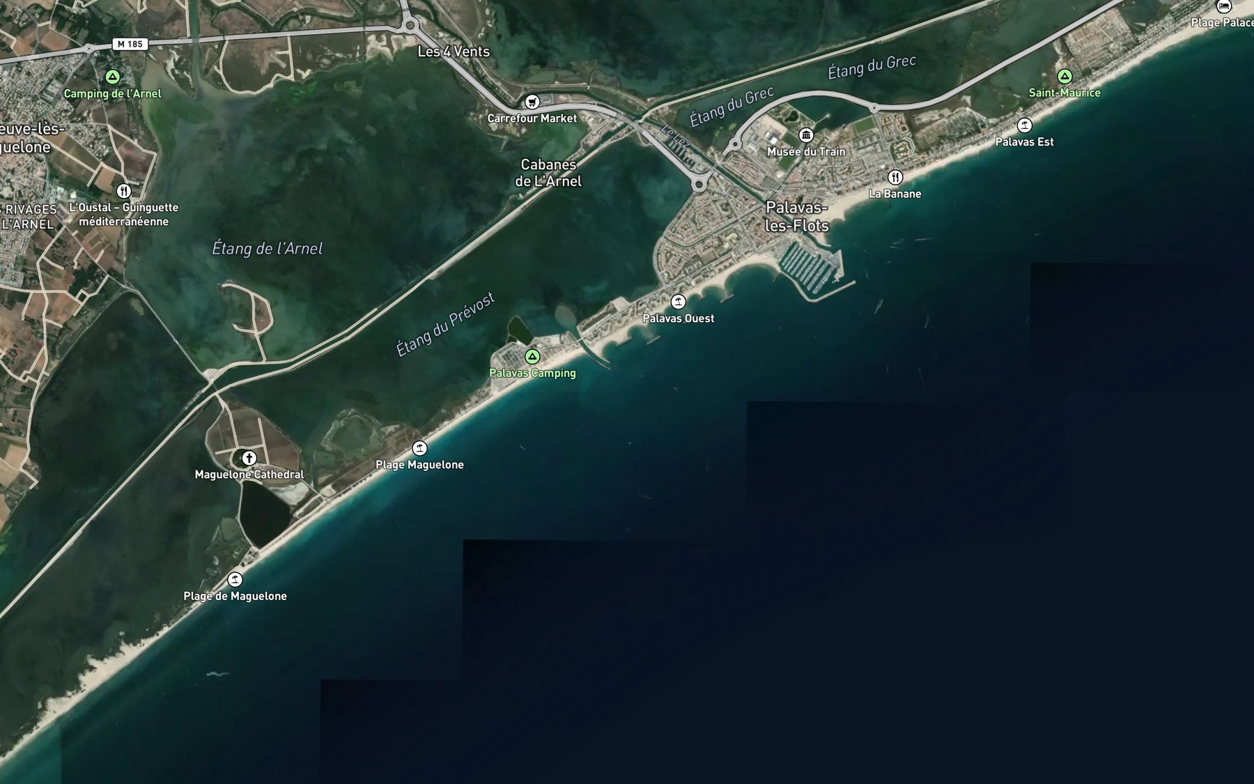 Satellite map of the Embranchement du Grau de Palavas