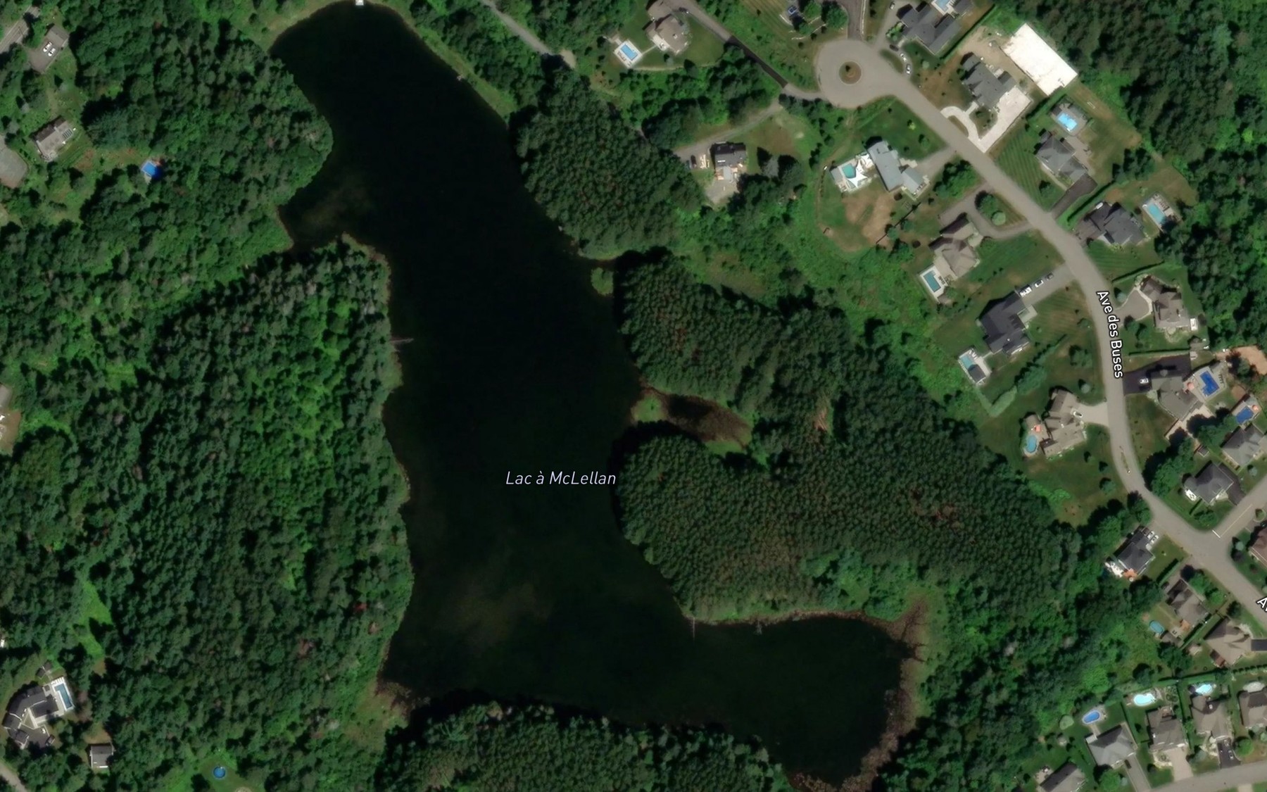Satellite map of the Lac a McLellan