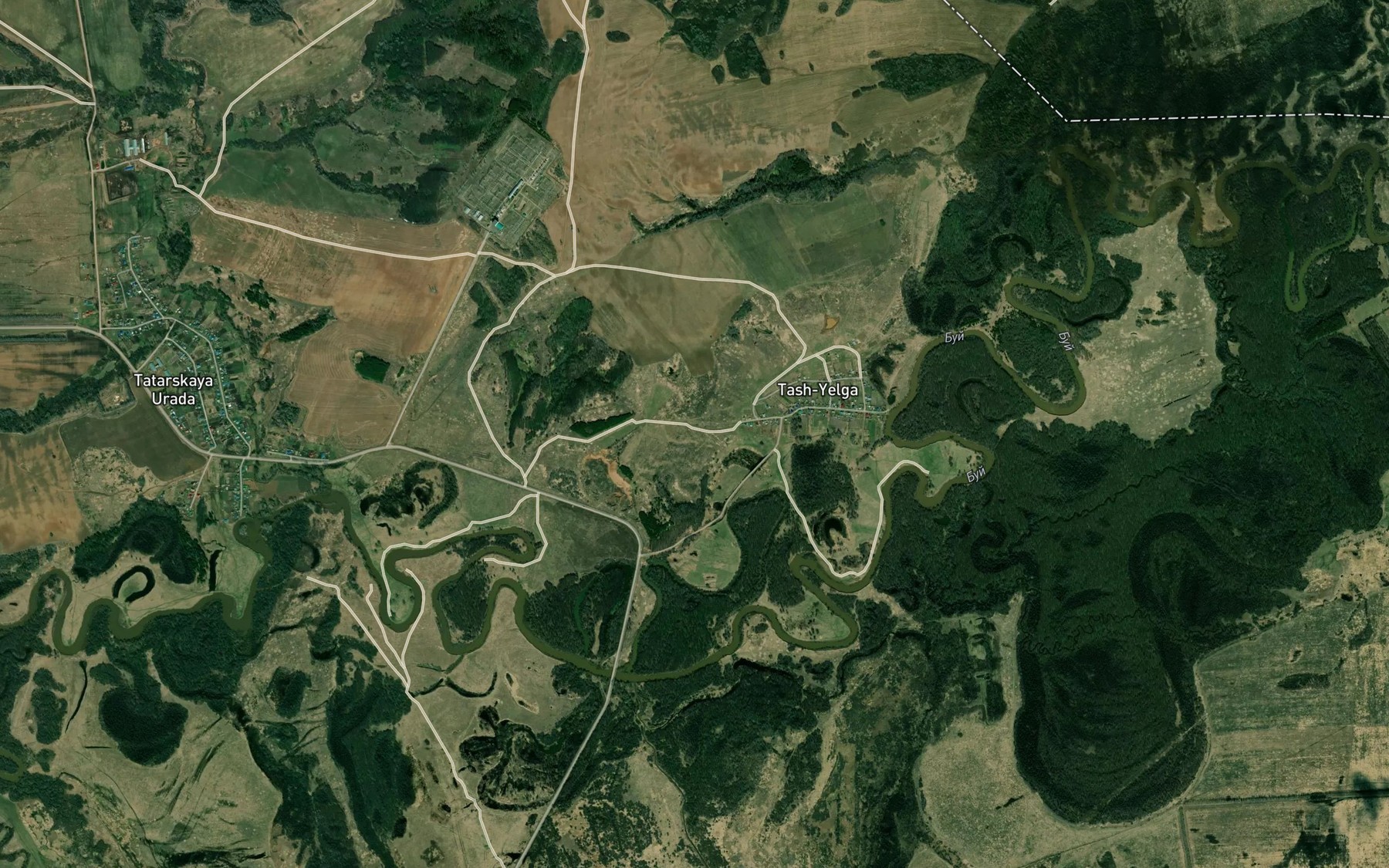 Satellite map of the Yelga
