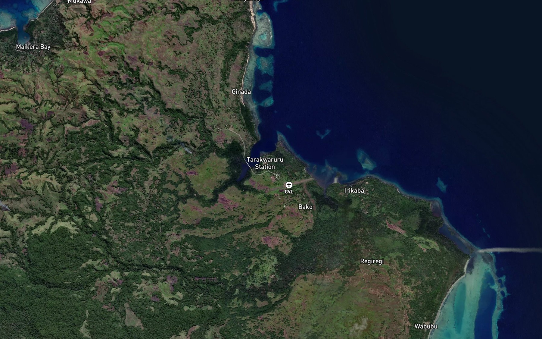 Satellite map of the Entrance Reef