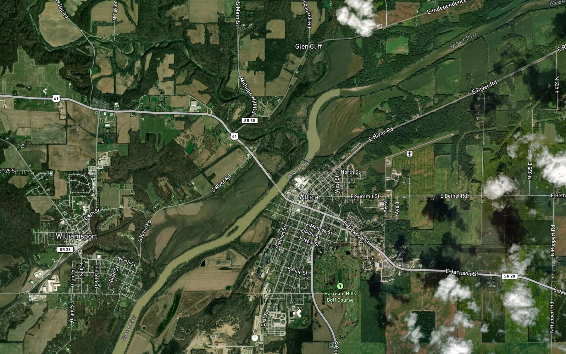 Satellite map of the Big Pine Creek