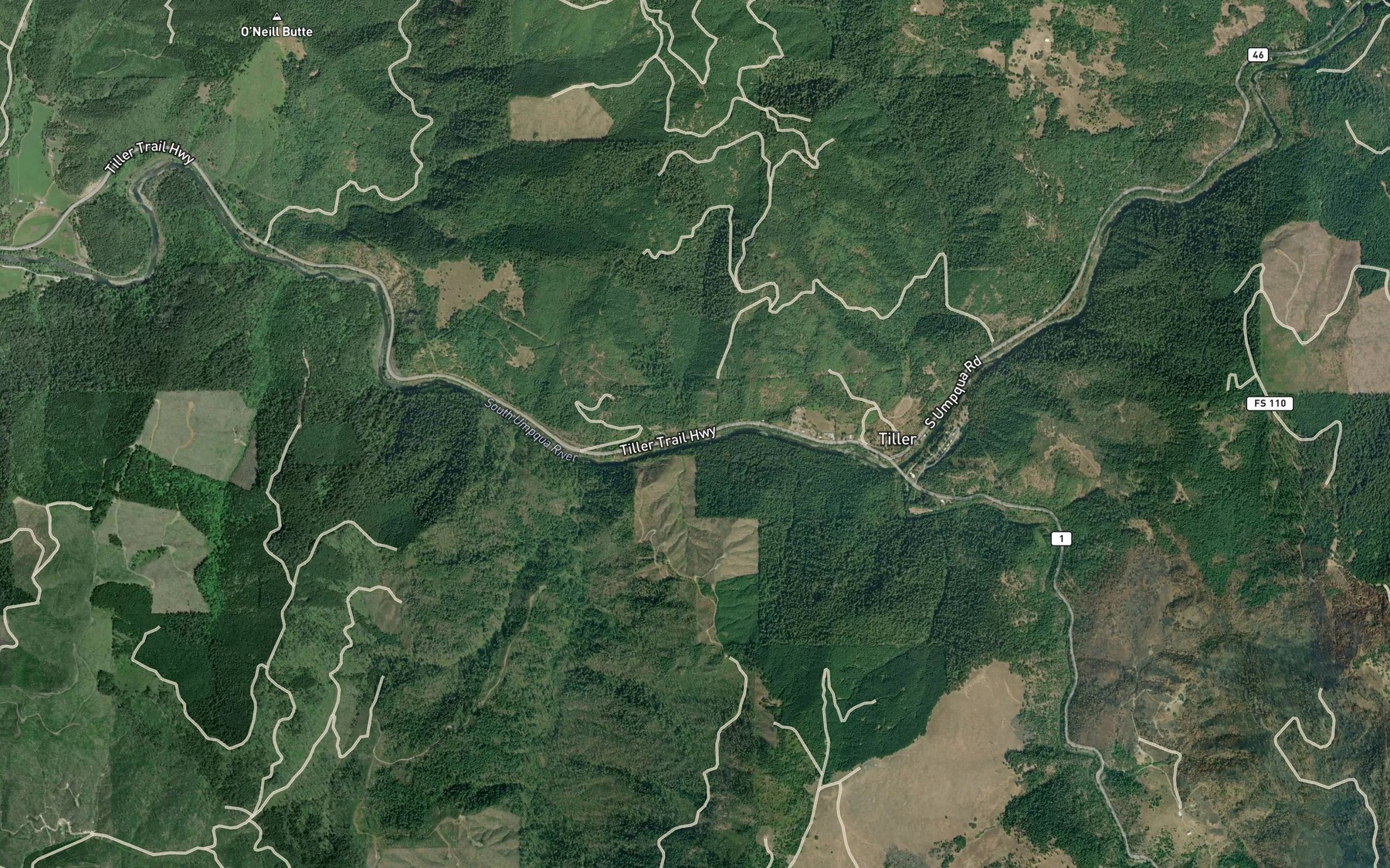 Satellite map of the Slate Creek
