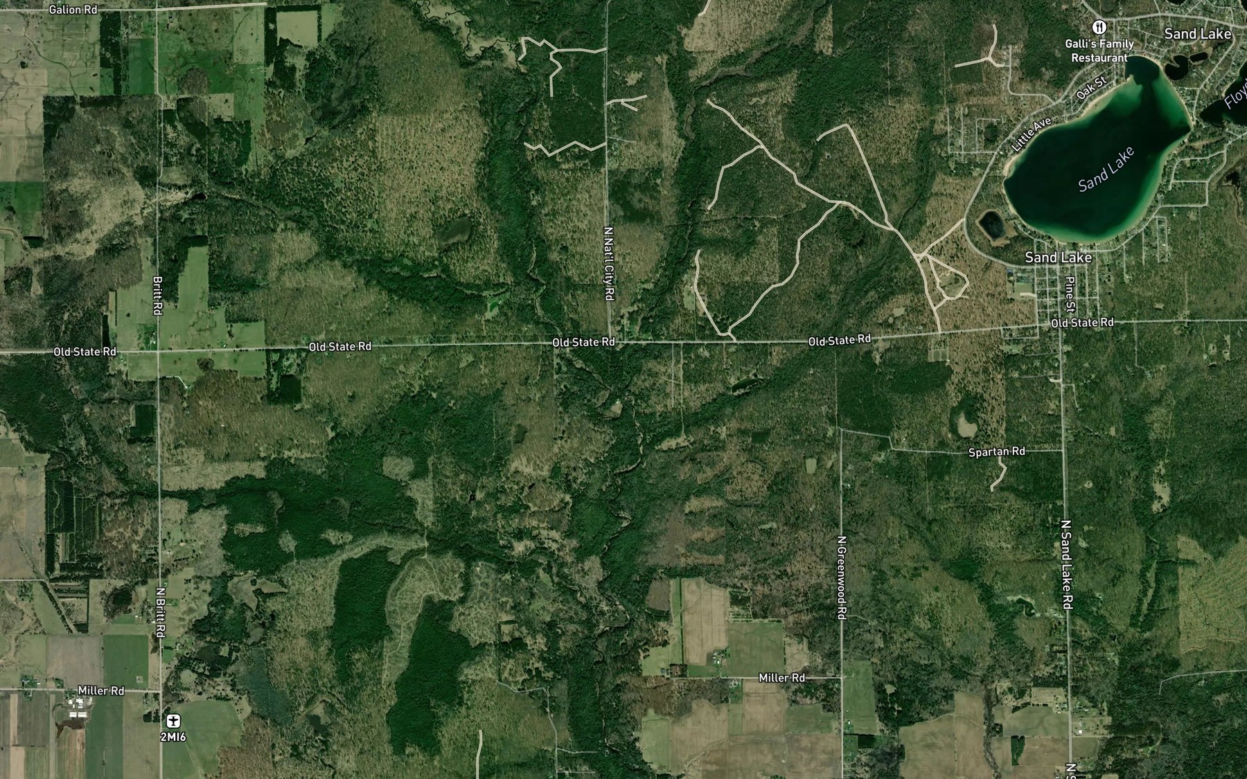 Satellite map of the Guiley Creek
