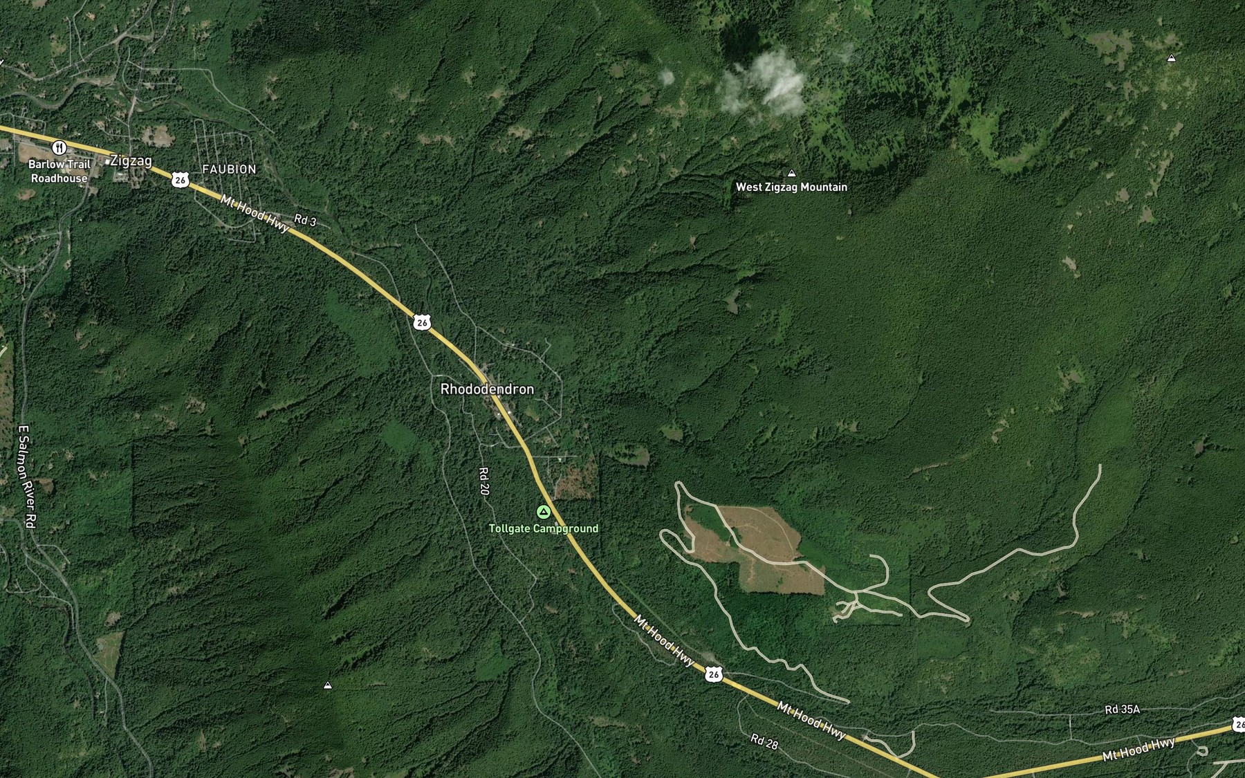 Satellite map of the Caldwell Creek