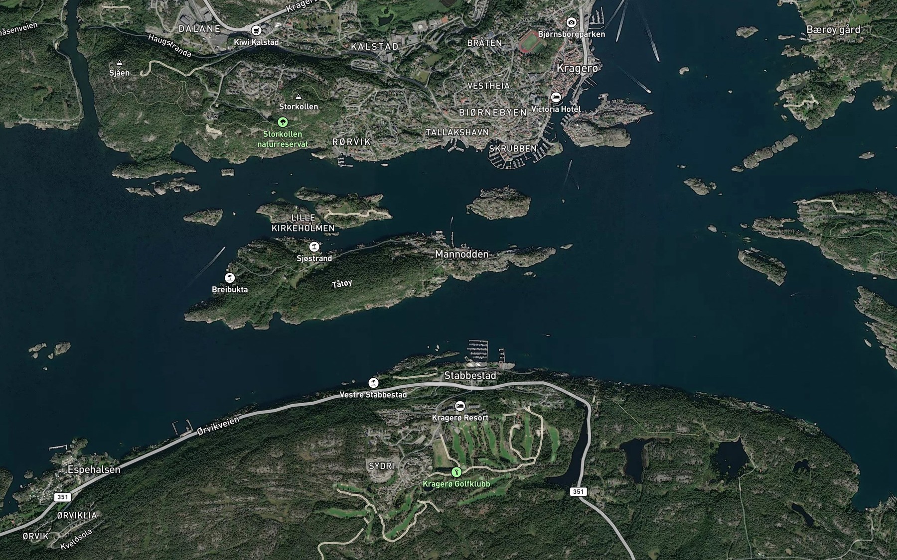 Satellite map of the Orebukta