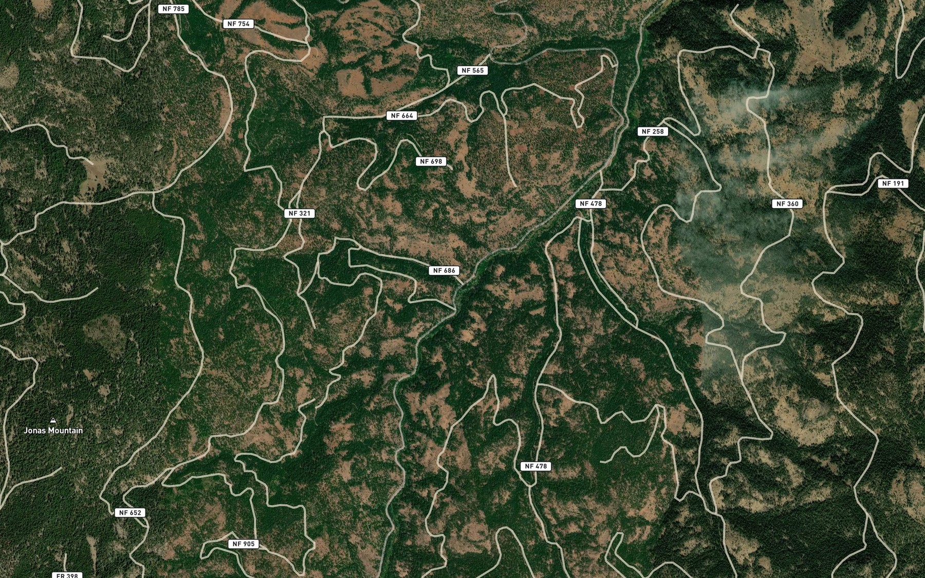 Satellite map of the Sulphur Creek