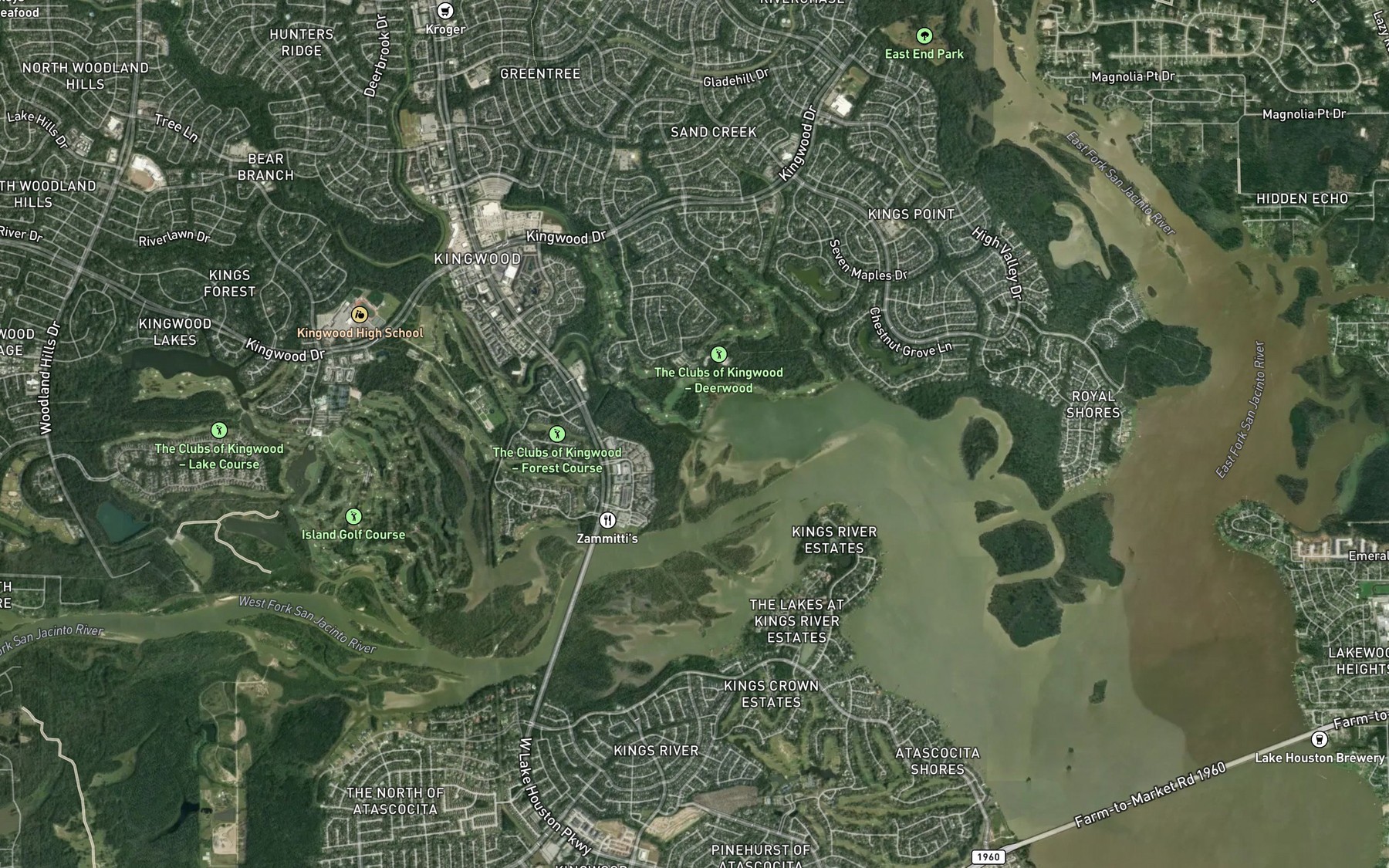Satellite map of the Bens Branch