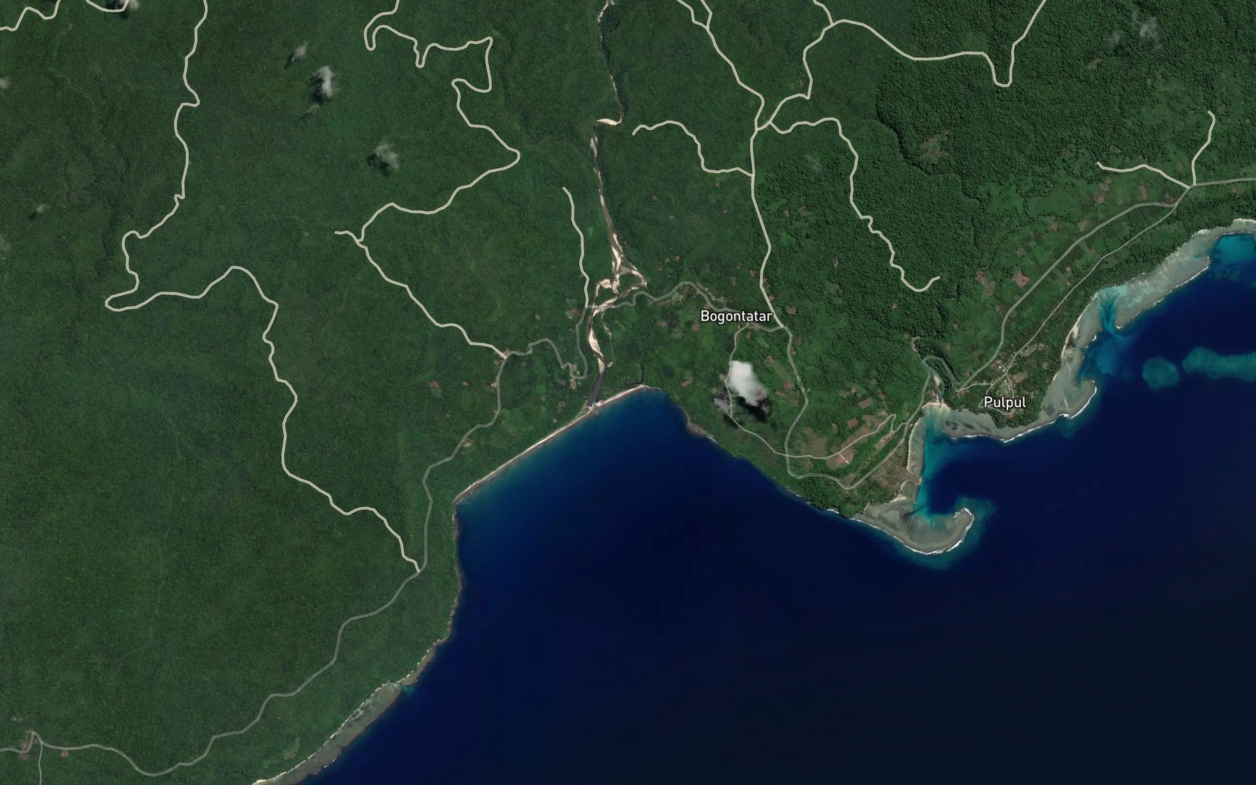 Satellite map of the Rak River