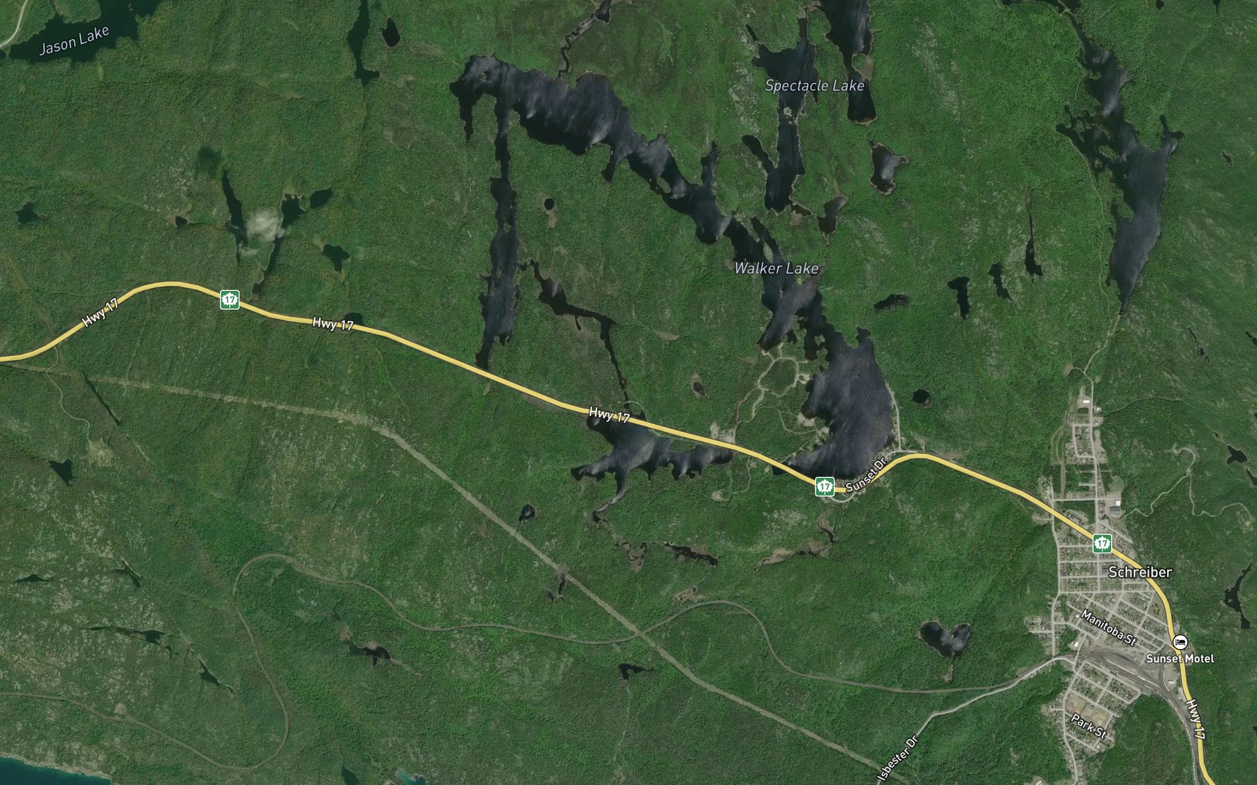Satellite map of the Walker Creek