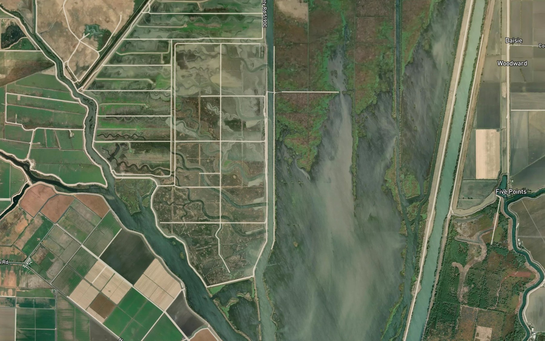 Satellite map of the Shag Slough
