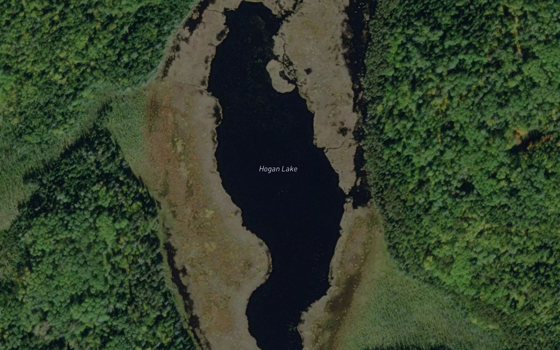 Satellite map of the Hogan Lake