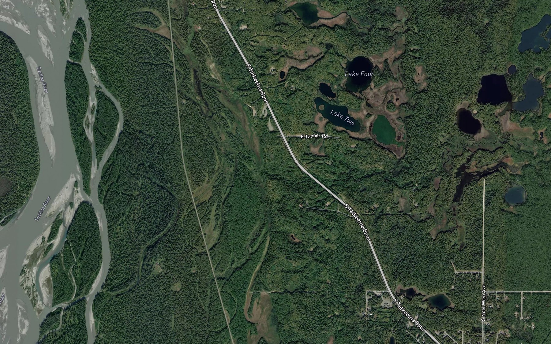 Satellite map of the Answer Creek