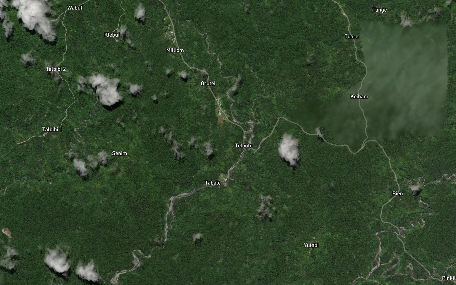 Satellite map of the Eba Creek