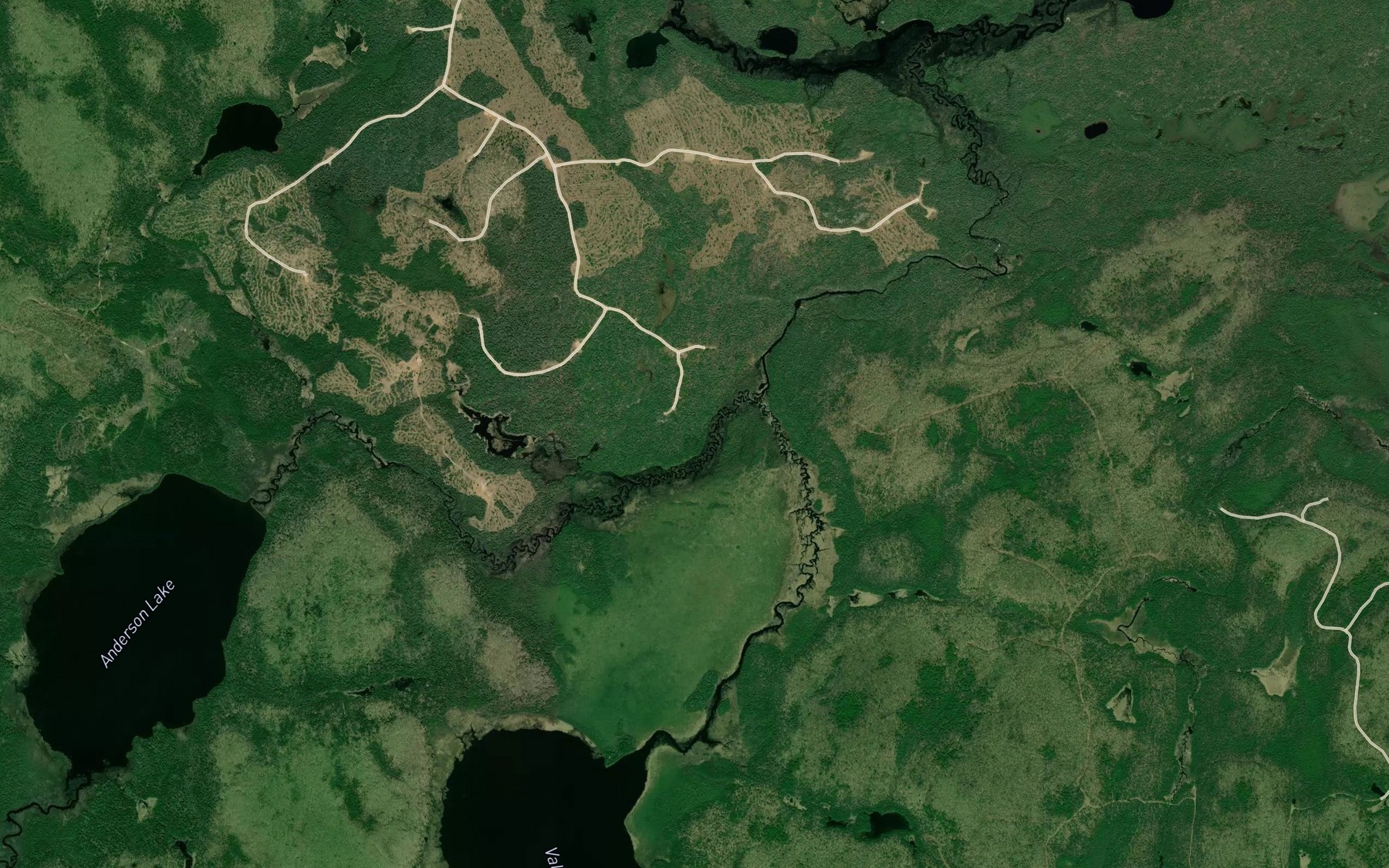 Satellite map of the Valin Creek